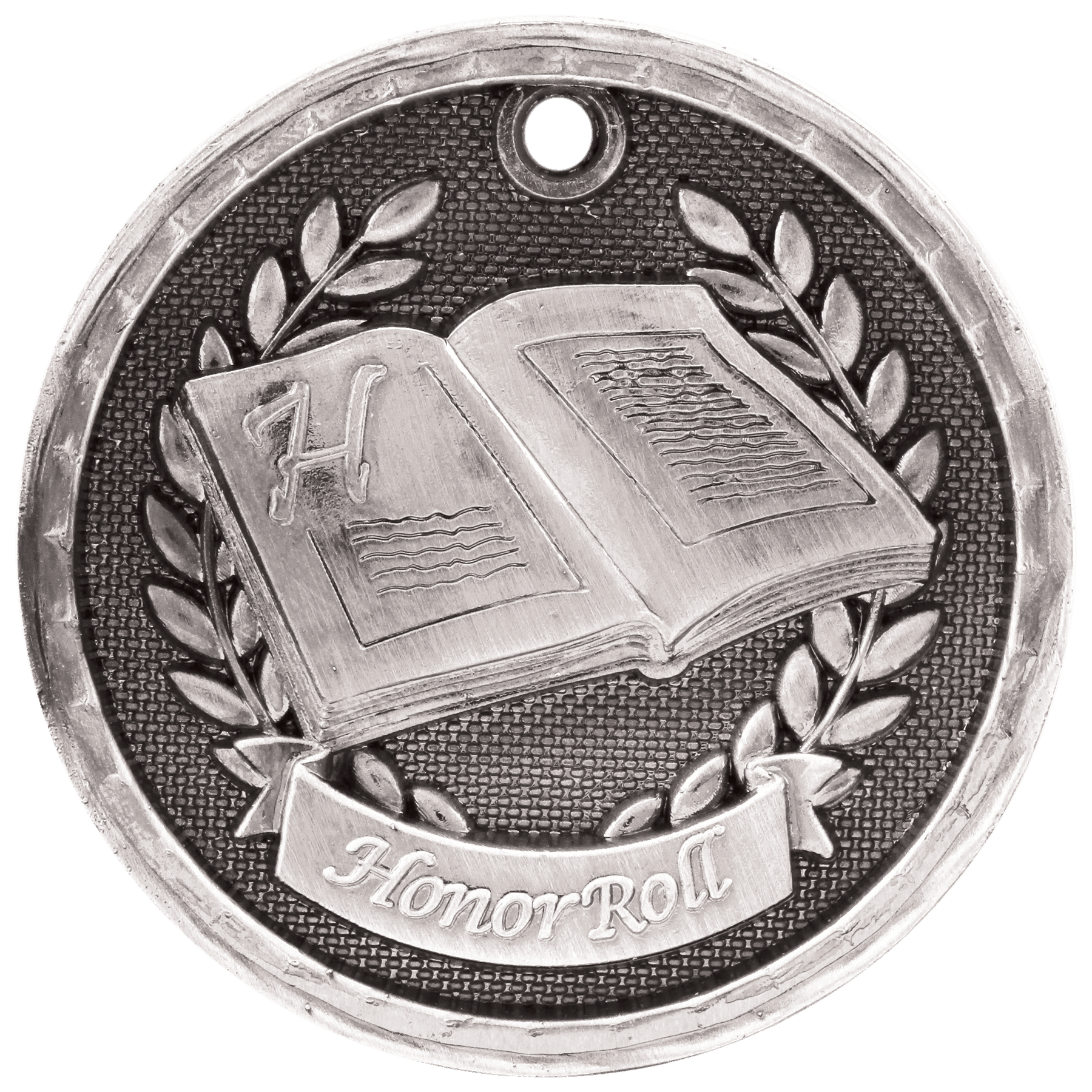 2" Antique Silver 3D Honor Roll Medal
