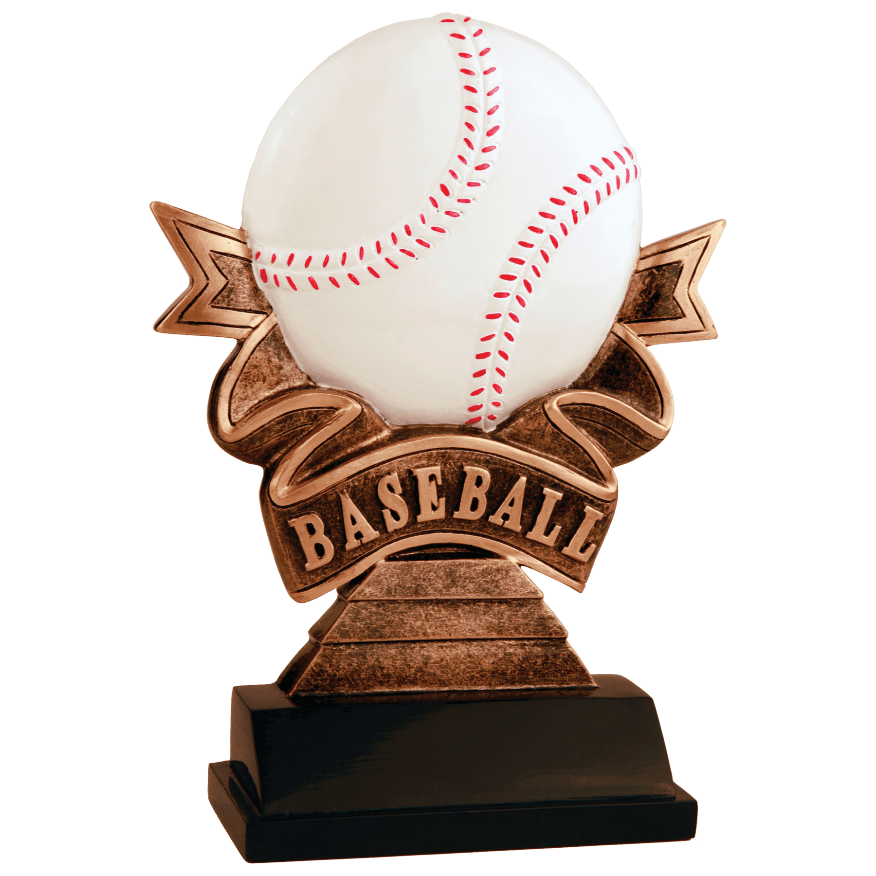 7" Baseball Ribbon Resin