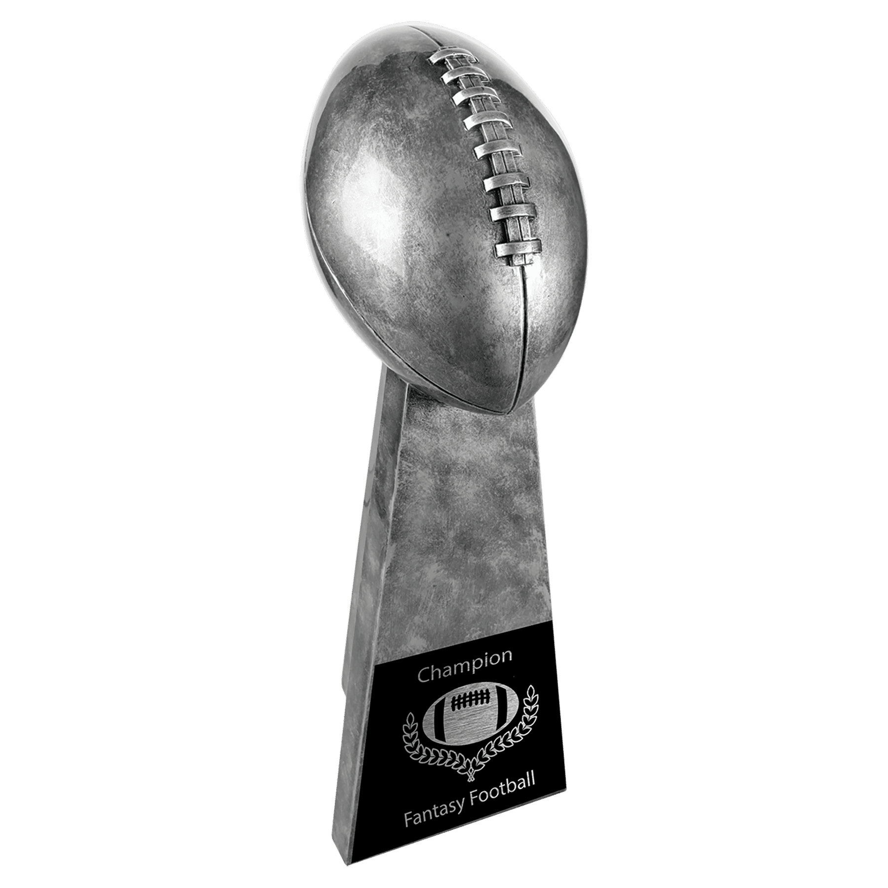 10 1/4" Antique Silver Football Resin