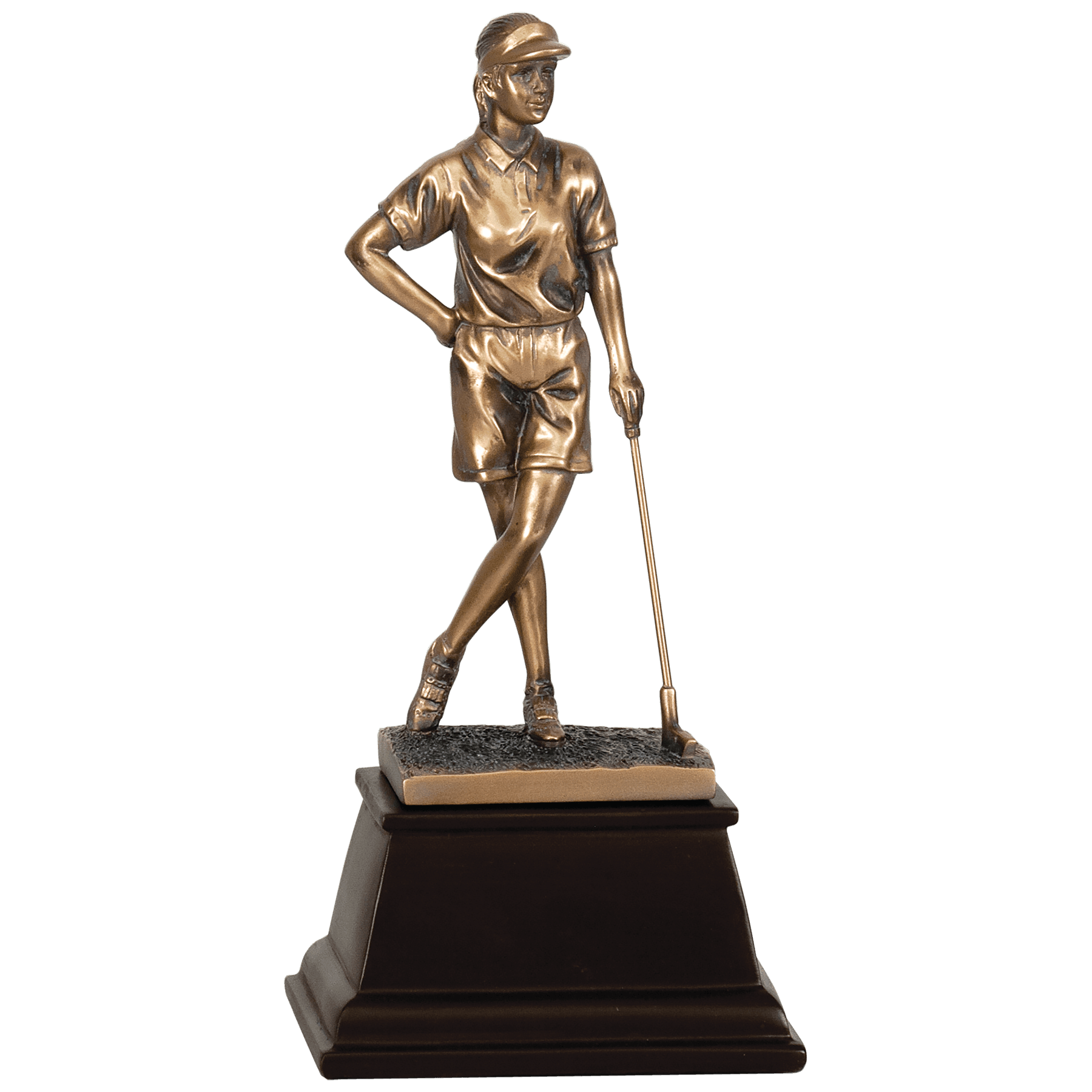 9" Bronze Female Golf Resin Award
