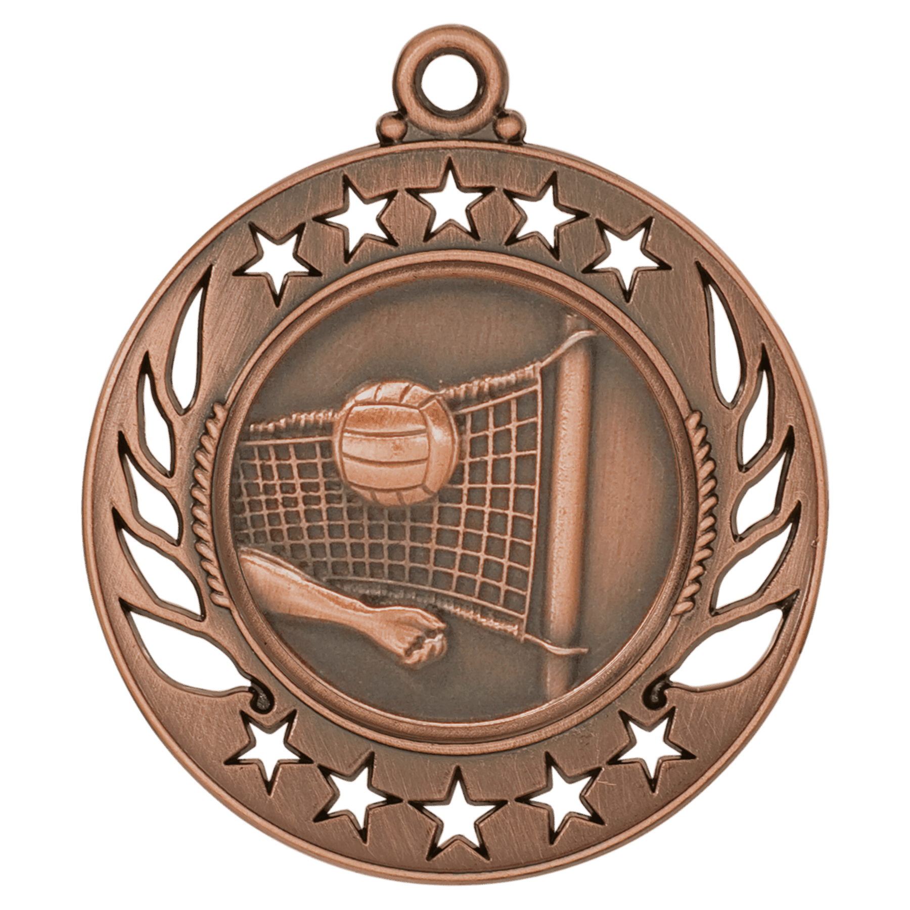 2 1/4" Antique Bronze Volleyball Galaxy Medal