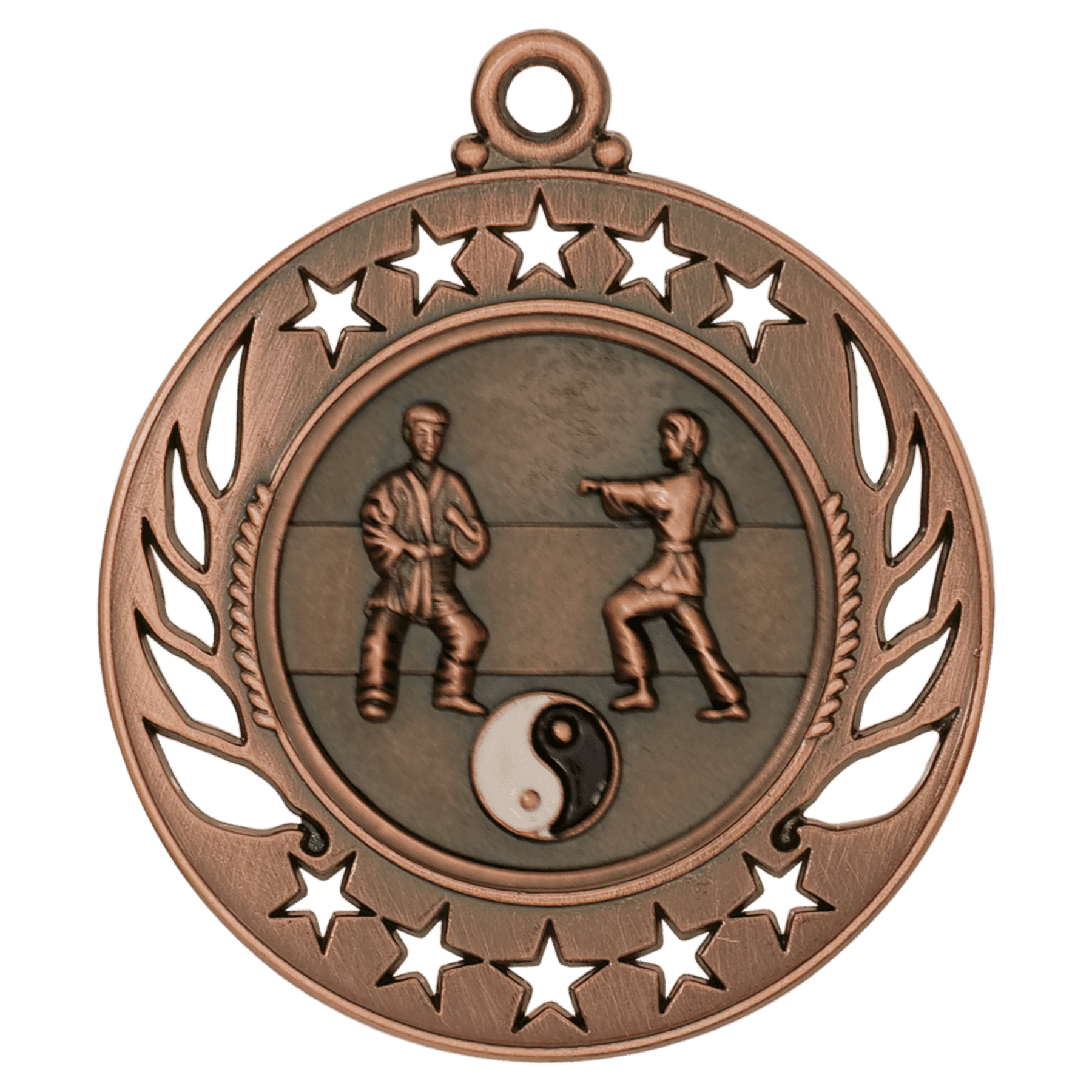 2 1/4" Antique Bronze Martial Arts Galaxy Medal