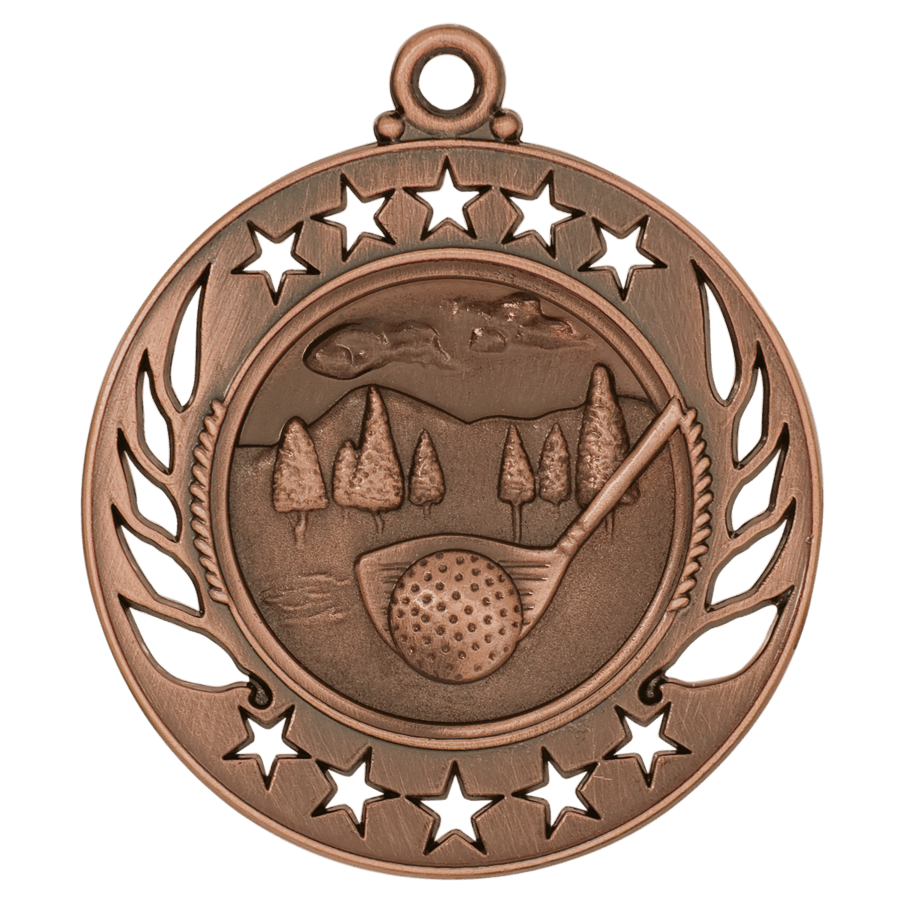 2 1/4" Antique Bronze Golf Galaxy Medal