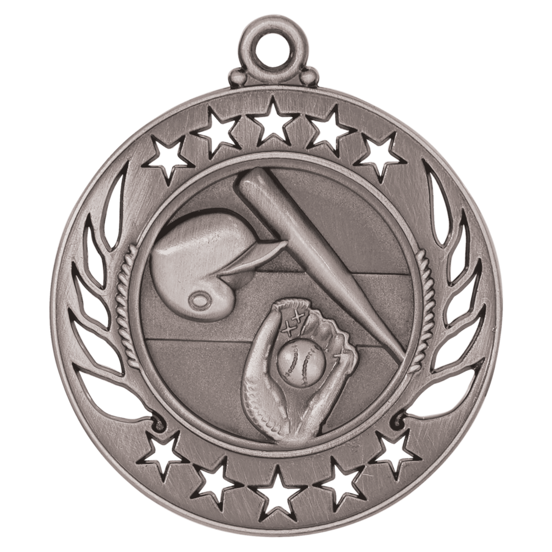 2 1/4" Antique Silver Baseball/Softball Galaxy Medal
