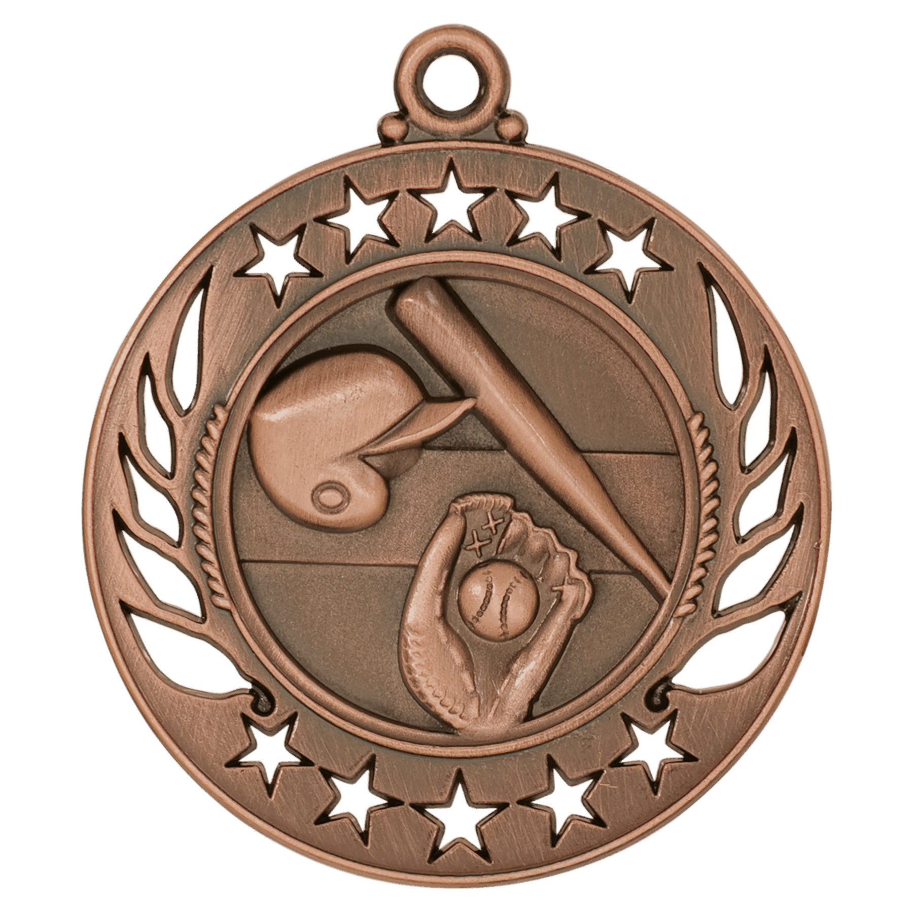 2 1/4" Antique Bronze Baseball/Softball Galaxy Medal