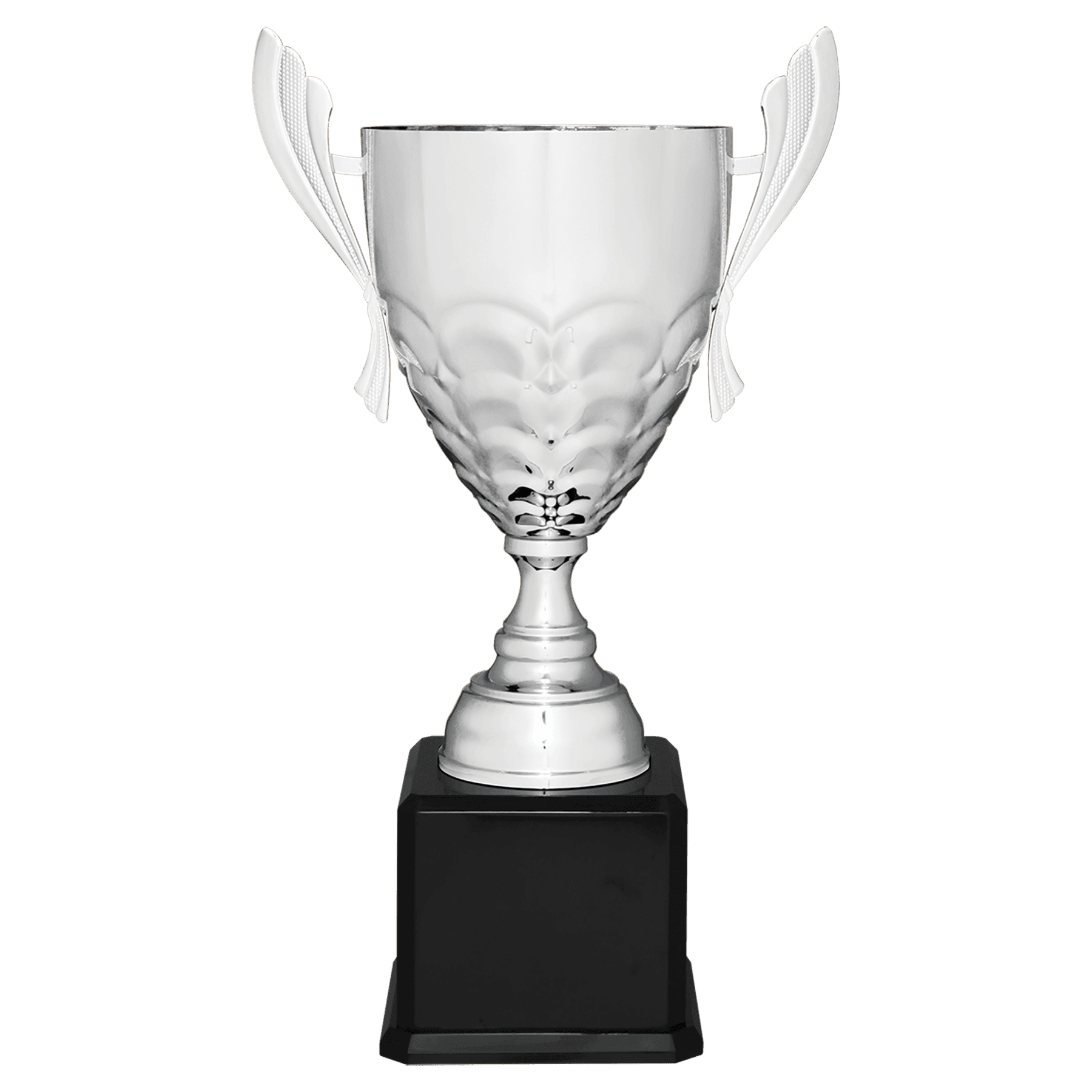 25 1/4" Silver Completed Metal Cup Trophy on Black Royal Piano Finish Base