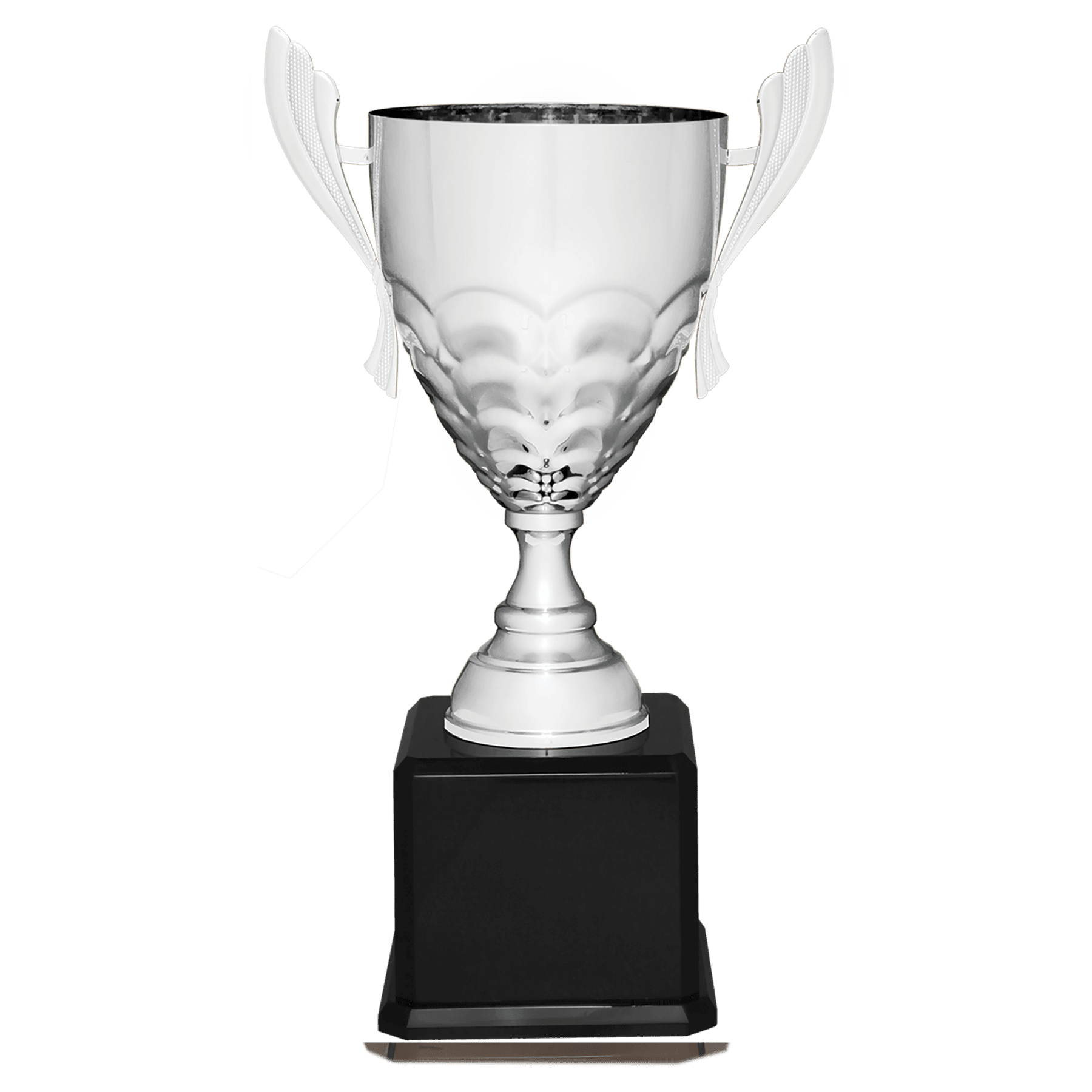 23 1/2" Silver Completed Metal Cup Trophy on Black Royal Piano Finish Base