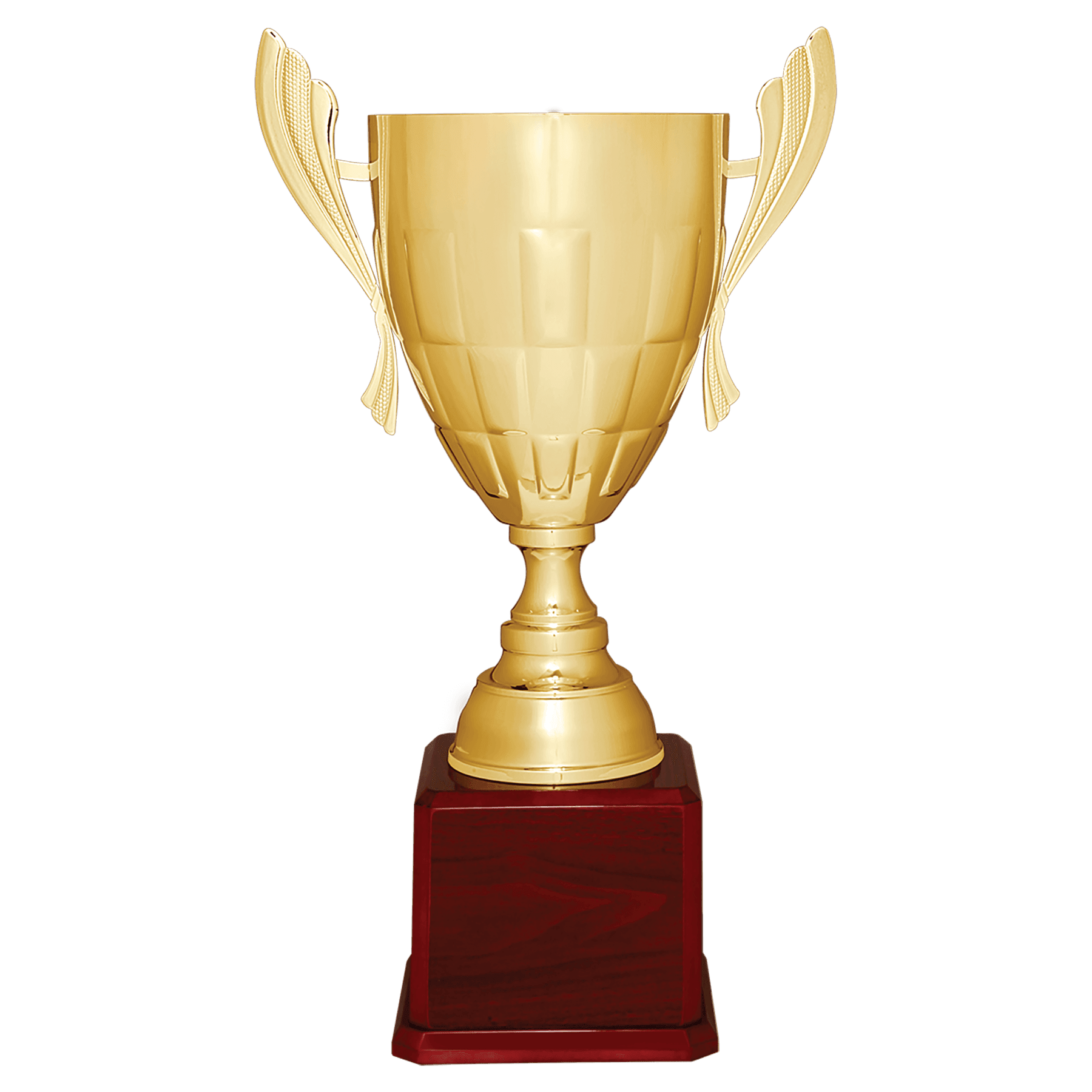 26 1/2" Gold Completed Metal Cup Trophy on Rosewood Royal Piano Finish Base