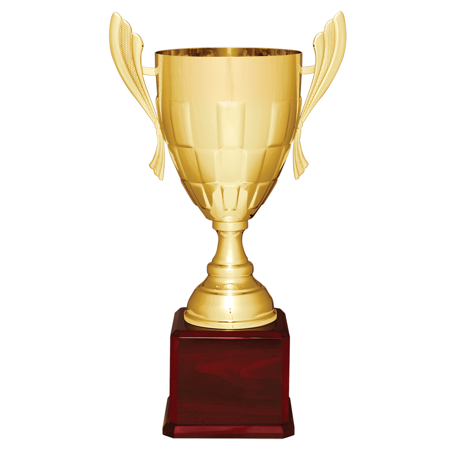 22" Gold Completed Metal Cup Trophy on Rosewood Royal Piano Finish Base