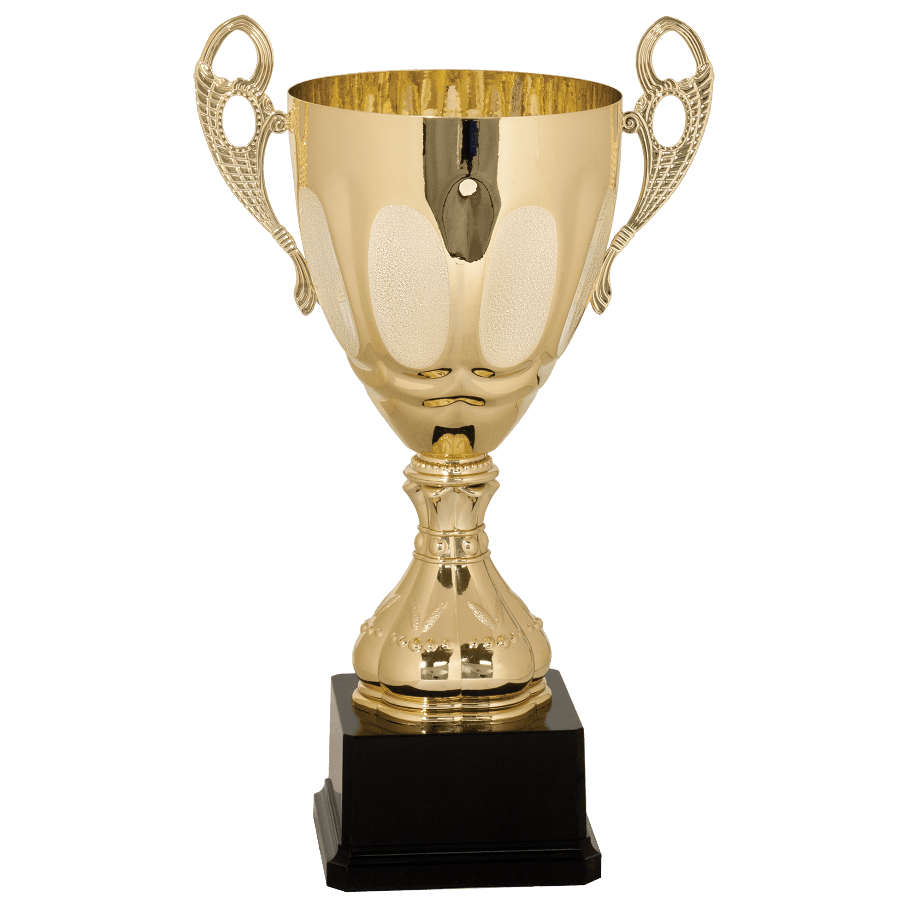 14" Gold Completed Metal Cup Trophy on Plastic Base