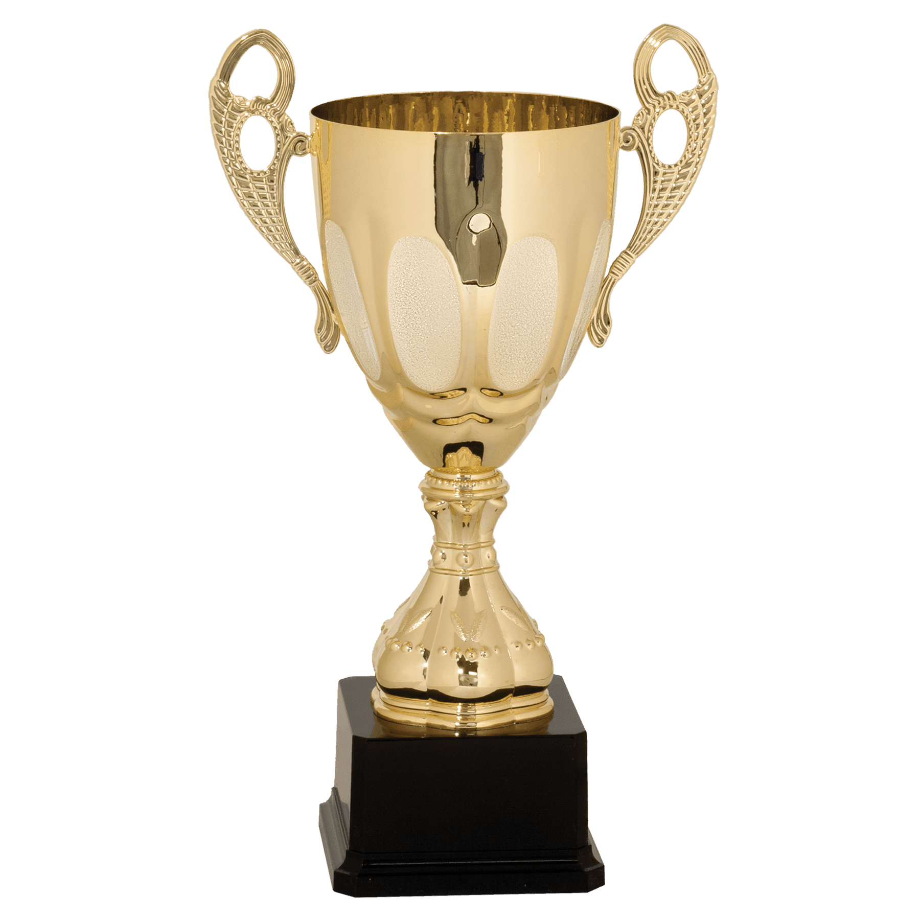 13" Gold Completed Metal Cup Trophy on Plastic Base