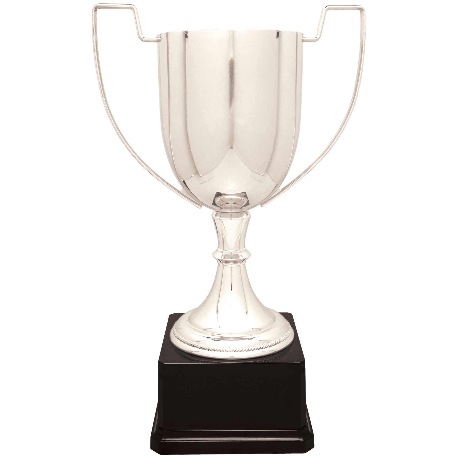 14 1/4" Silver Completed Zinc Cup Trophy on Plastic Base