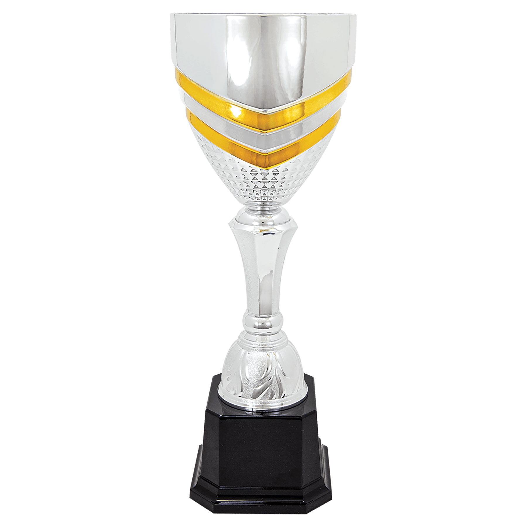 17" Completed Metal Cup Trophy on Plastic Base