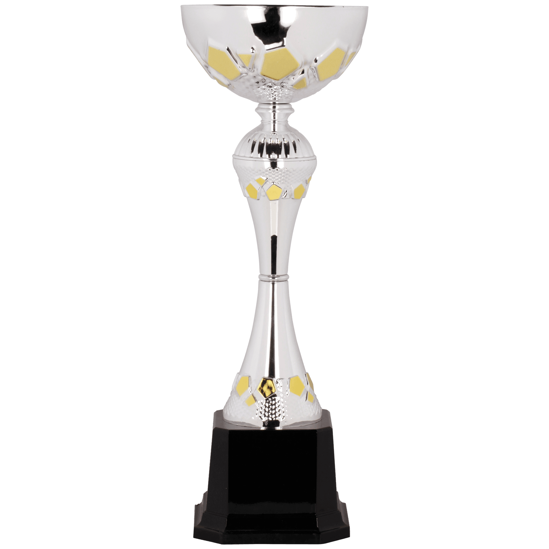 13 1/4" Silver/Gold Completed Metal Cup Trophy on Plastic Base