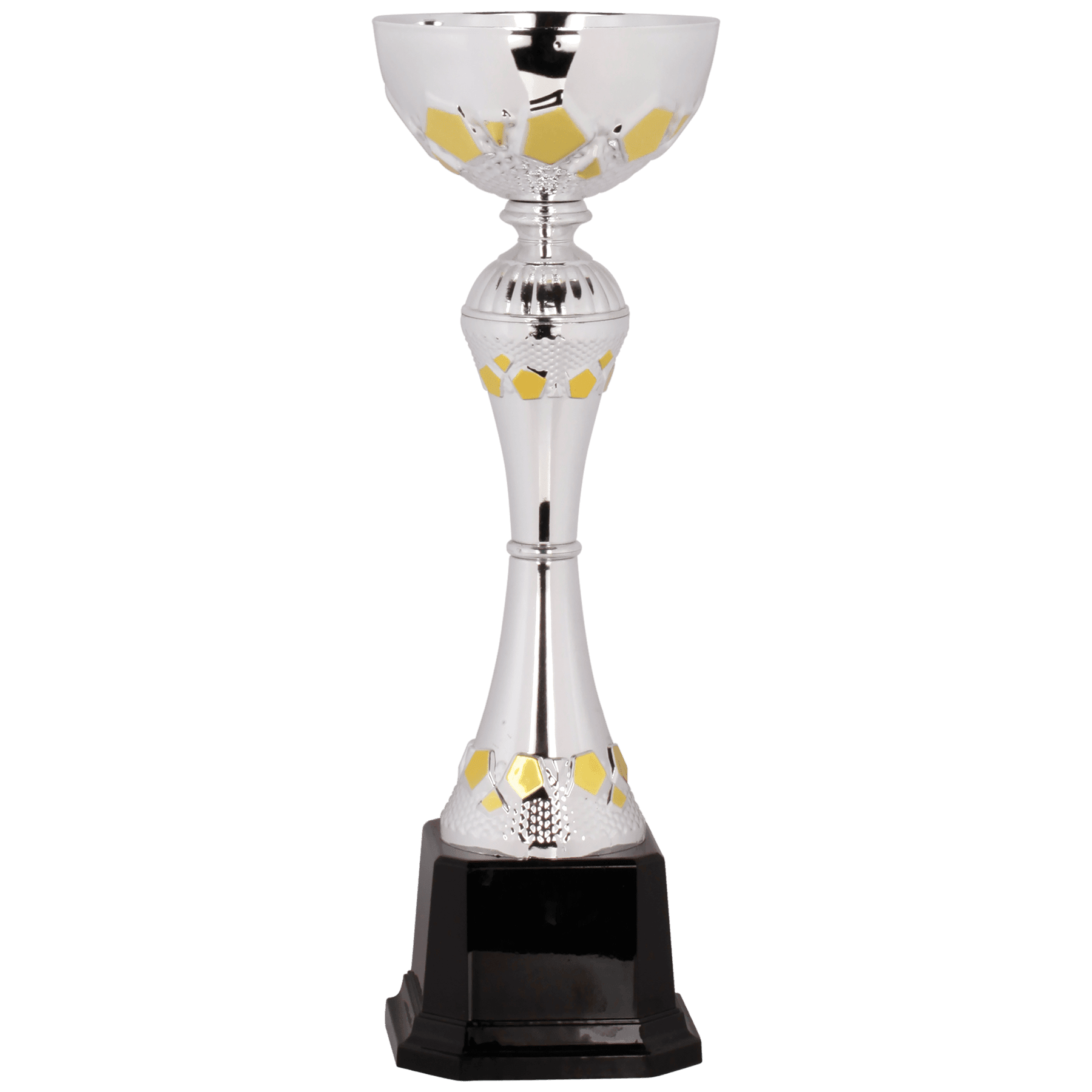 10 3/4" Silver/Gold Completed Metal Cup Trophy on Plastic Base