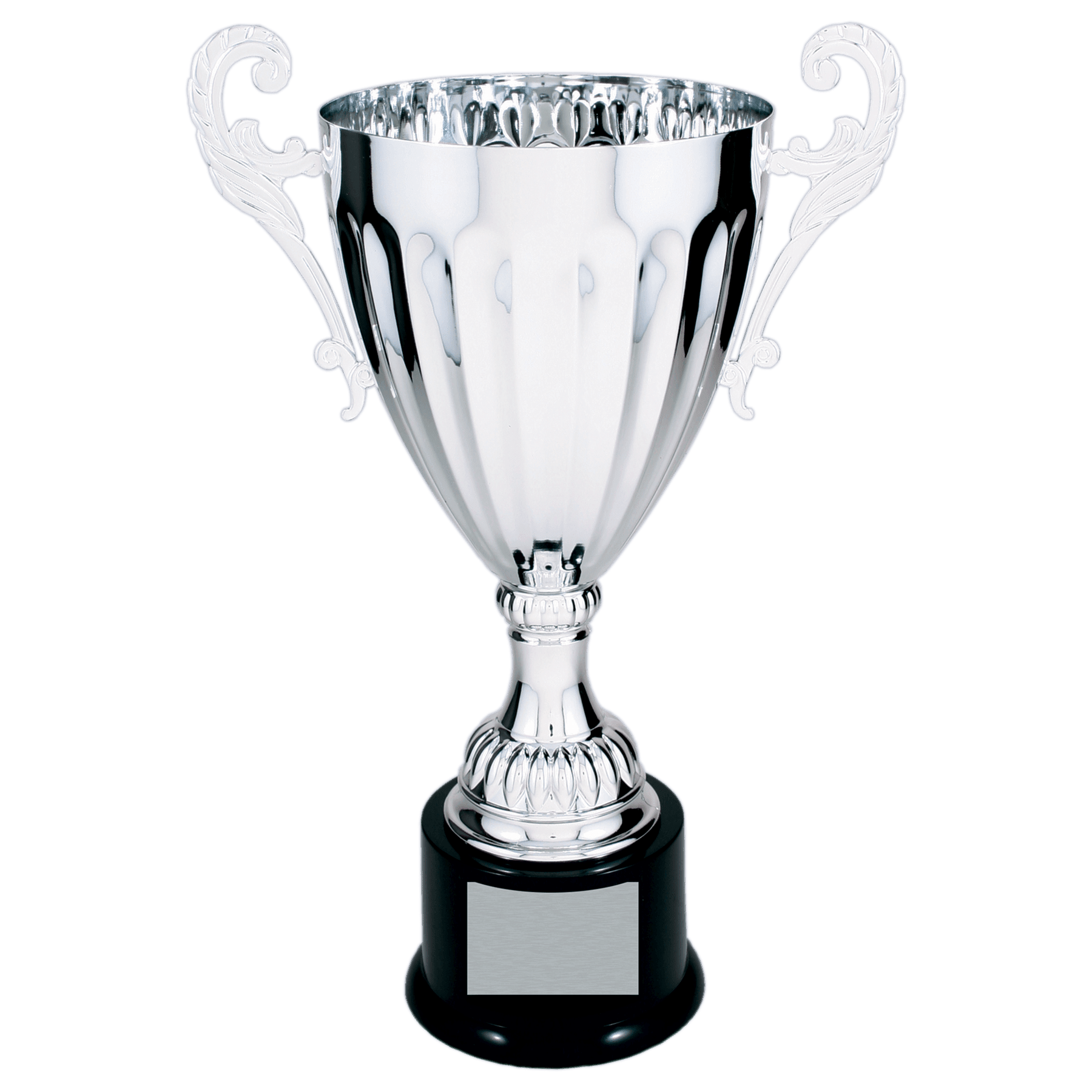 13 1/4" Silver Completed Metal Cup Trophy on Plastic Base