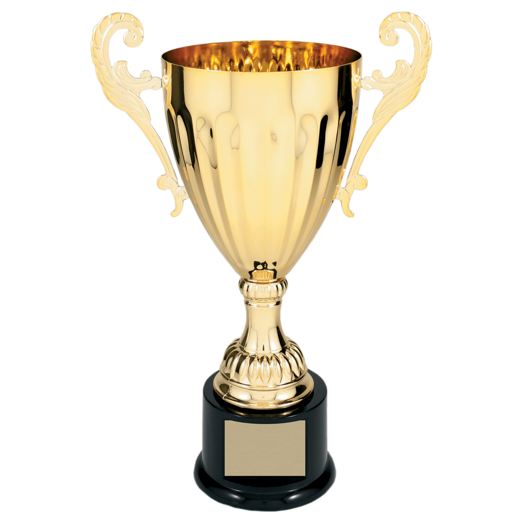 12" Gold Completed Metal Cup Trophy on Plastic Base