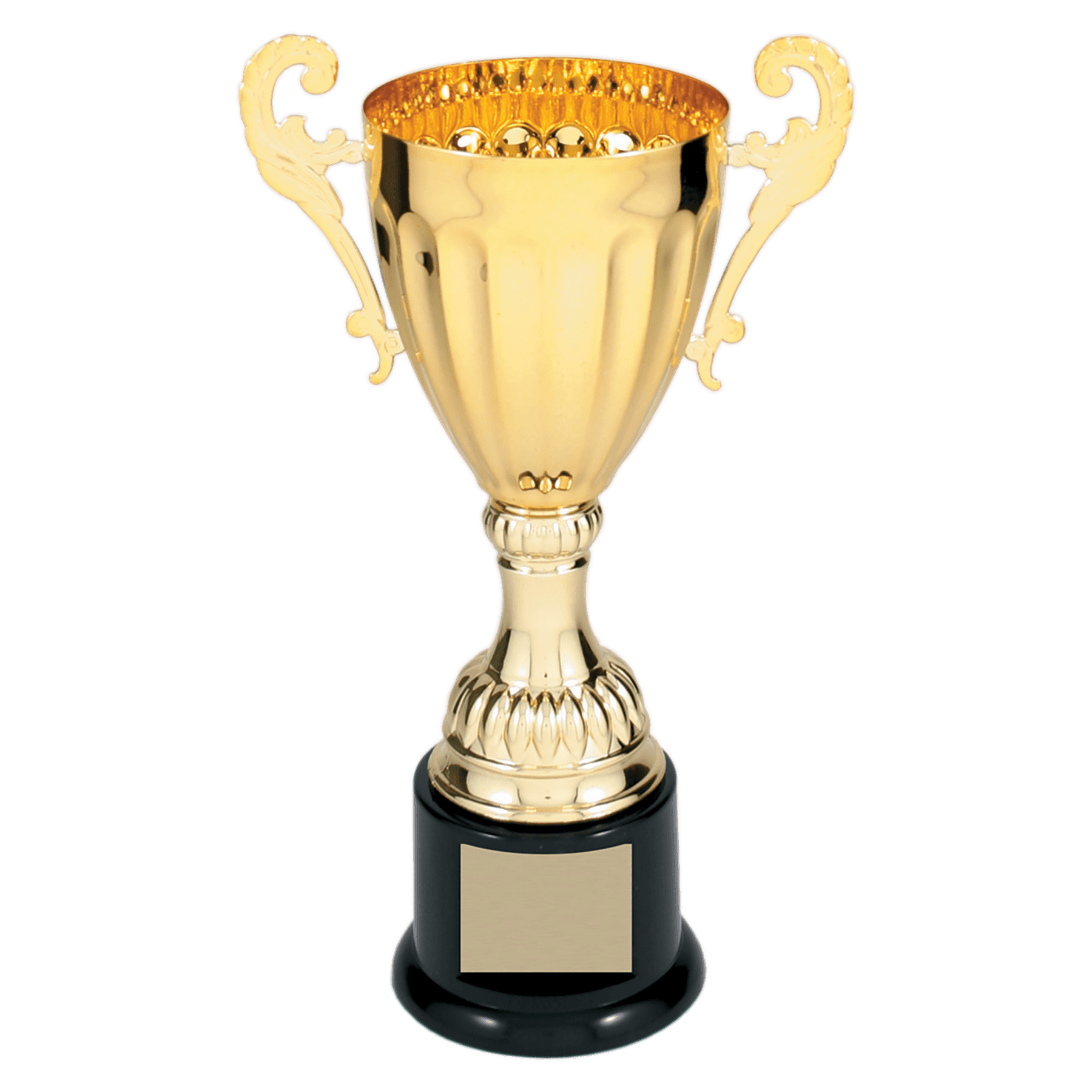 8 3/4" Gold Completed Metal Cup Trophy on Plastic Base