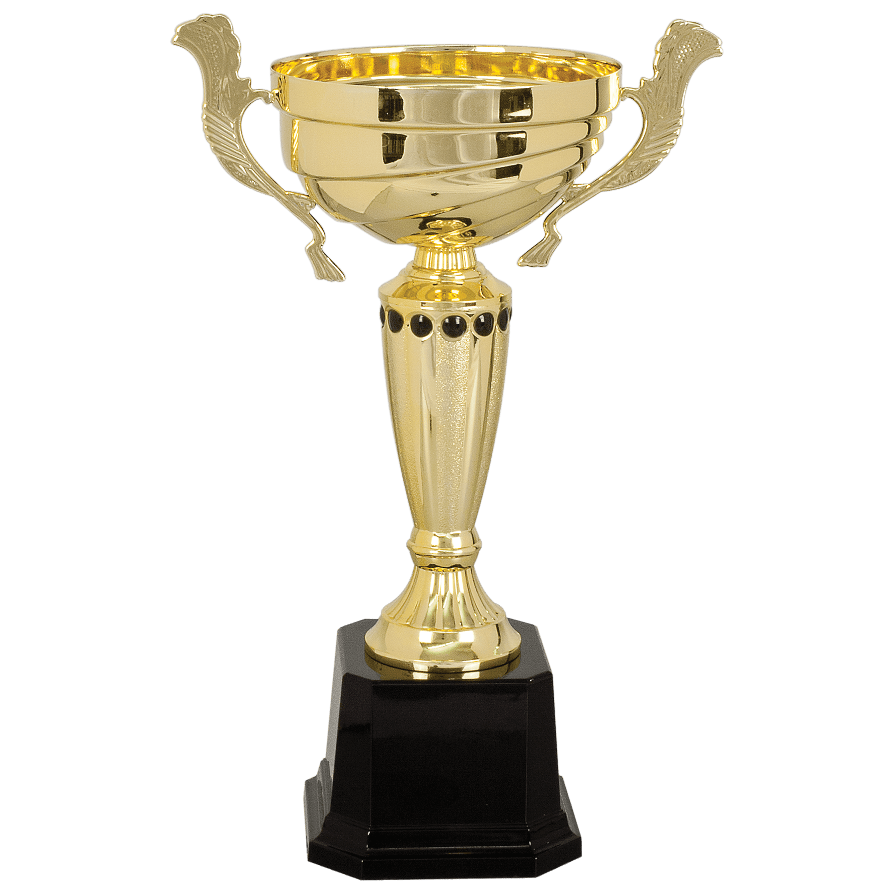13" Gold Completed Metal Cup Trophy on Plastic Base