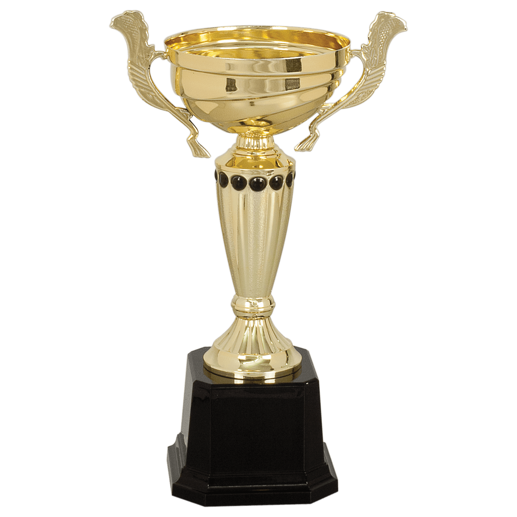 10" Completed Metal Cup Trophy on Plastic Base