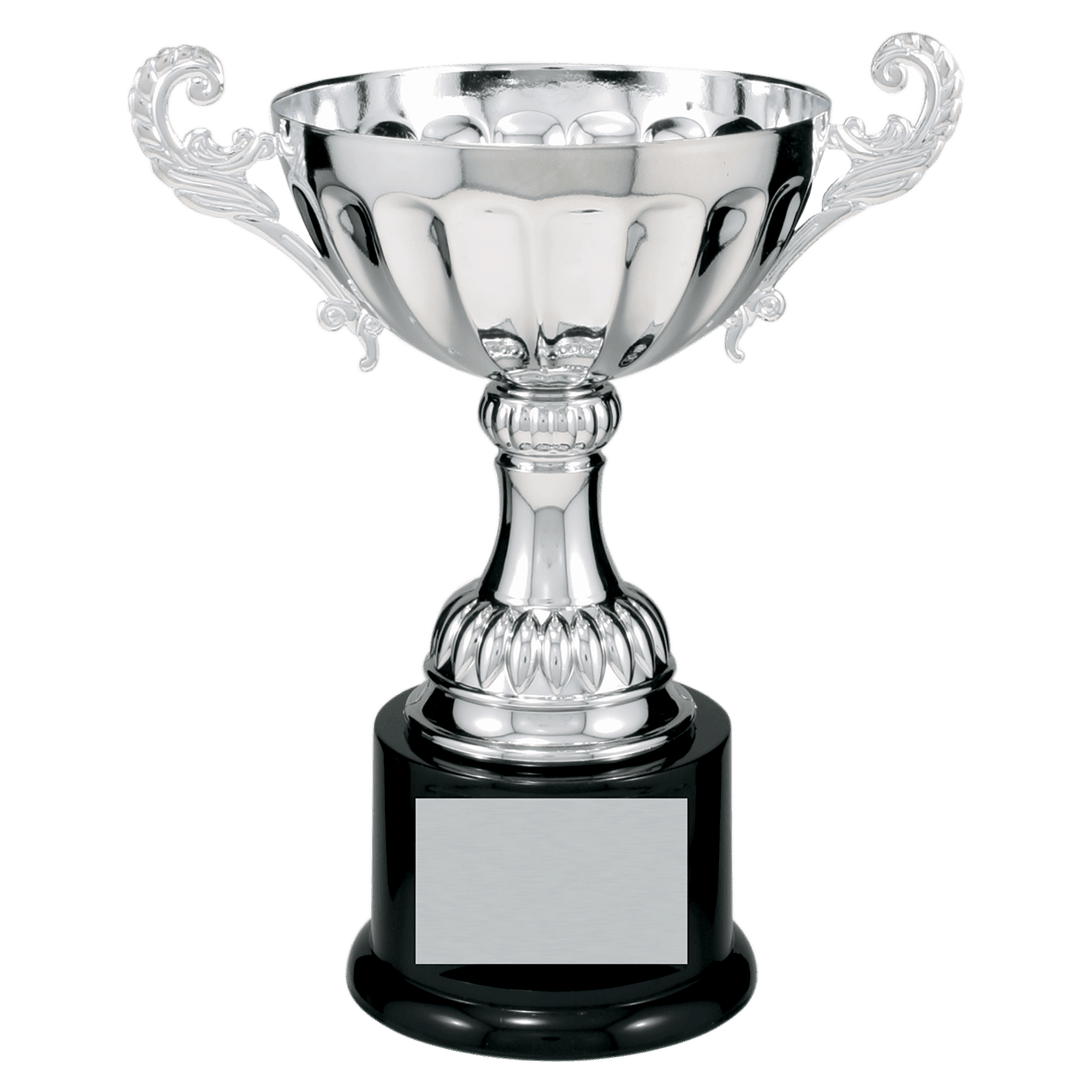 8 1/2" Silver Completed Metal Cup Trophy on Plastic Base