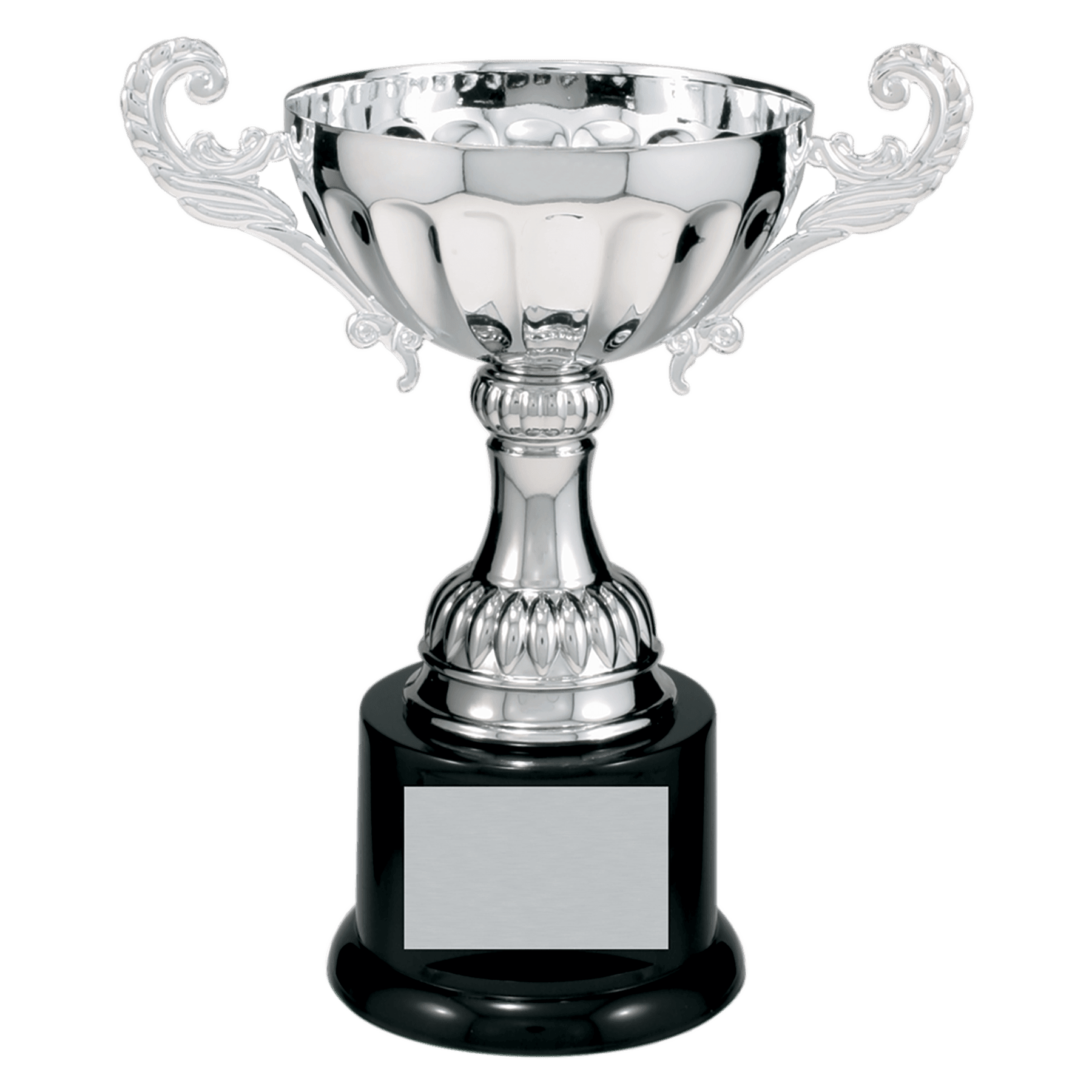 7 1/2" Silver Completed Metal Cup Trophy on Plastic Base