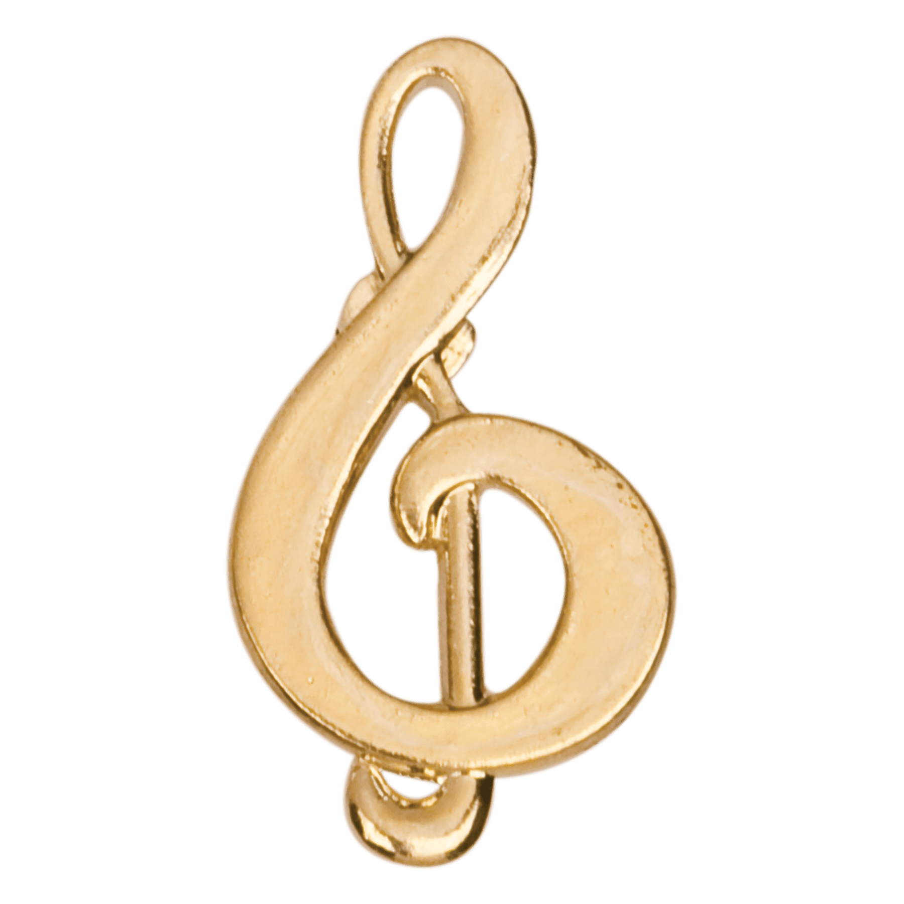 Gold Music Treble Clef Metal Chenille Letter Insignia