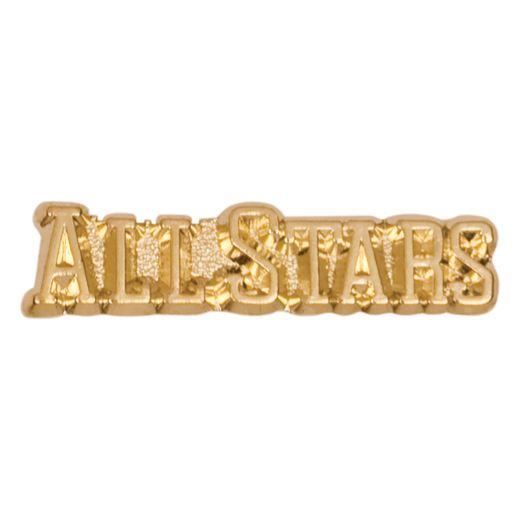 Gold Allstars Metal Chenille Letter Insignia