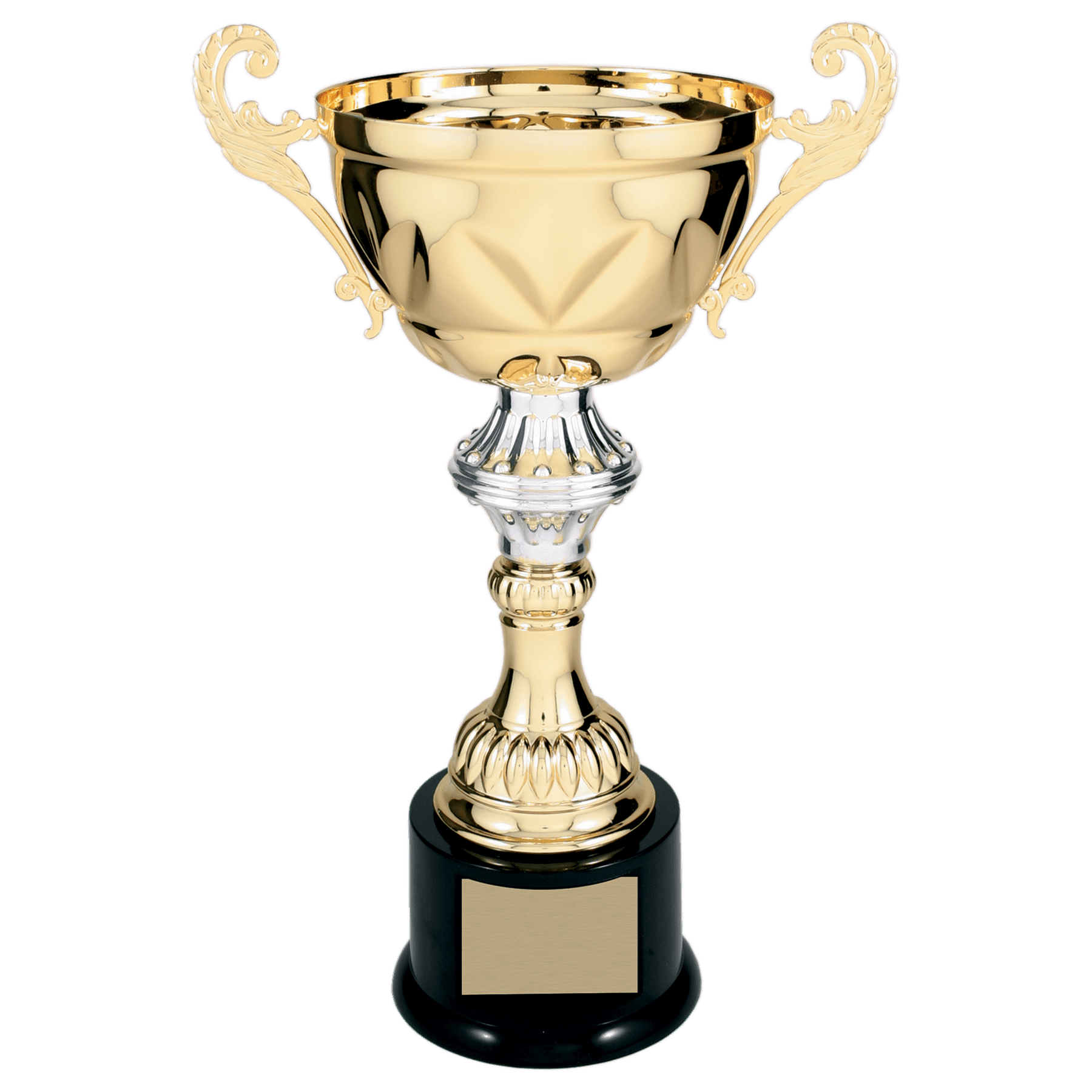 13" Gold Completed Metal Cup Trophy on Plastic Base