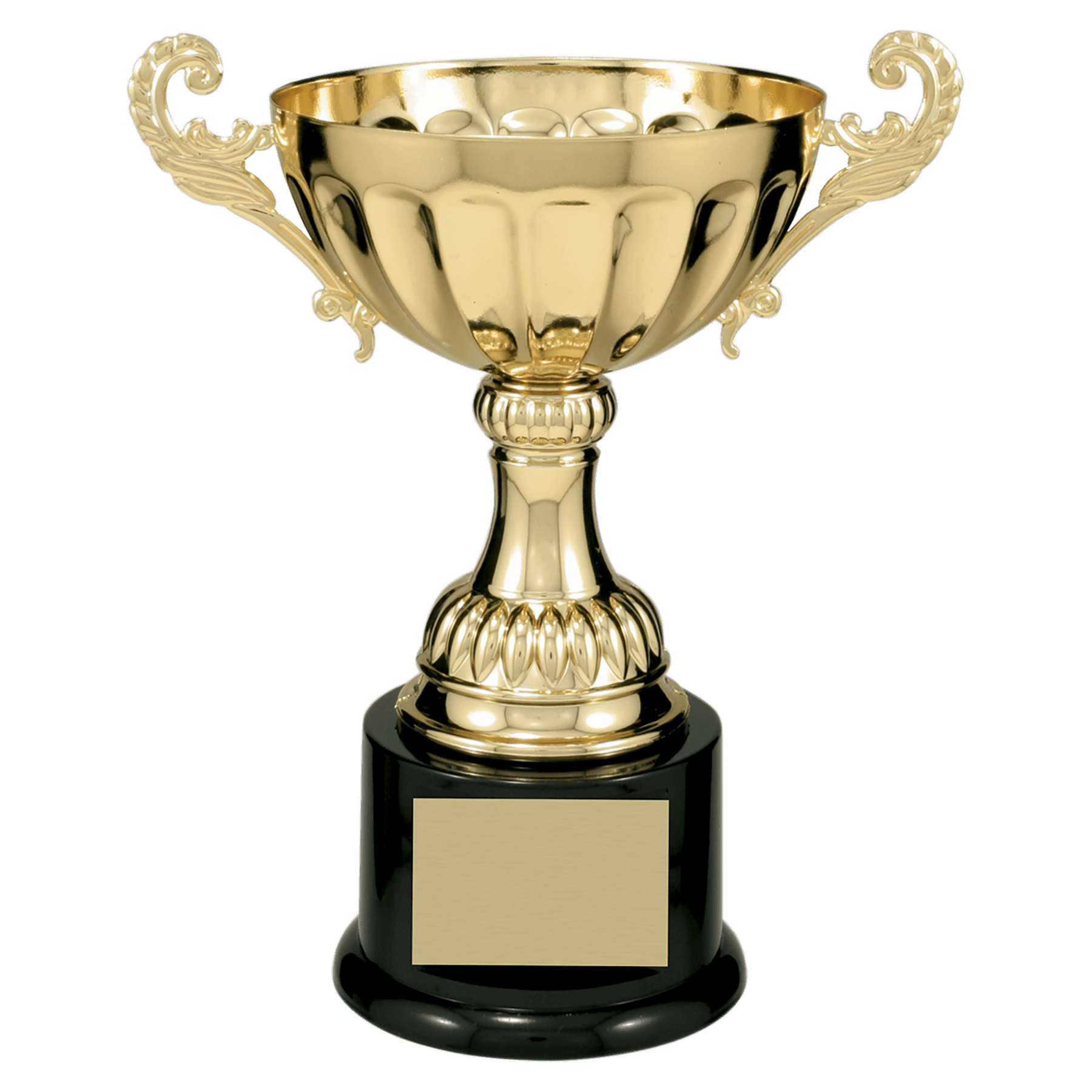 8 1/2" Gold Completed Metal Cup Trophy on Plastic Base