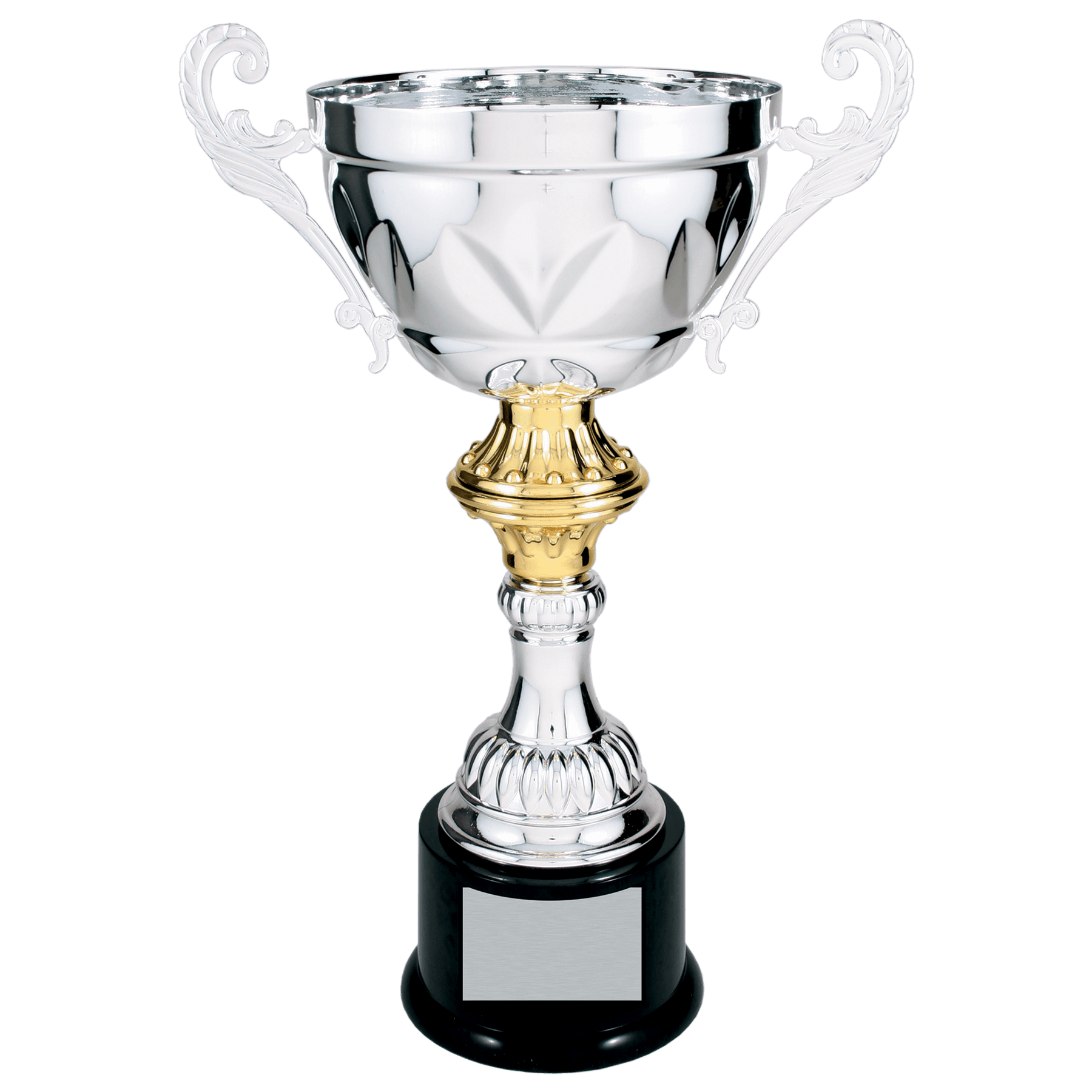14 1/2" Silver Completed Metal Cup Trophy on Plastic Base