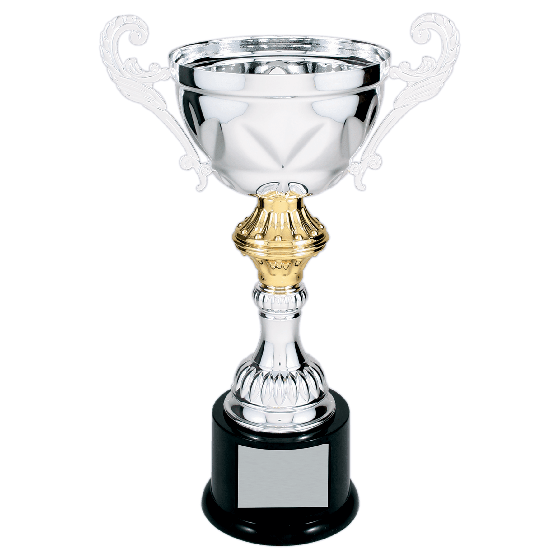 11 1/2" Silver Completed Metal Cup Trophy on Plastic Base