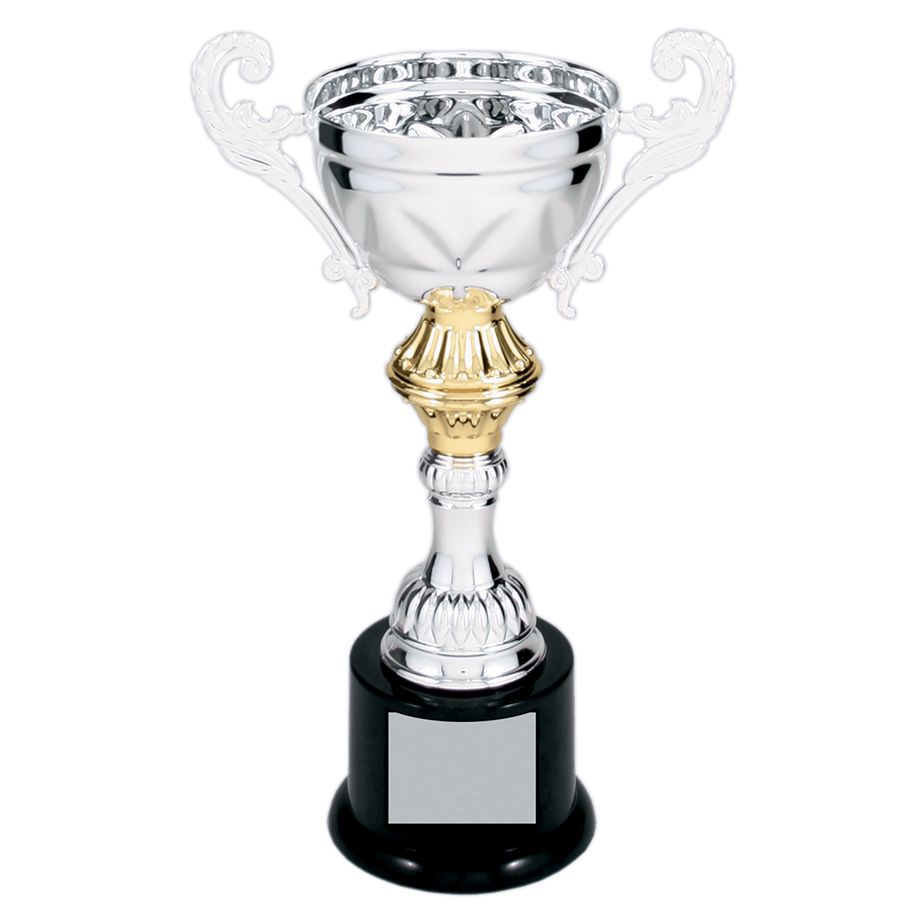 8 3/4" Silver Completed Metal Cup Trophy on Plastic Base