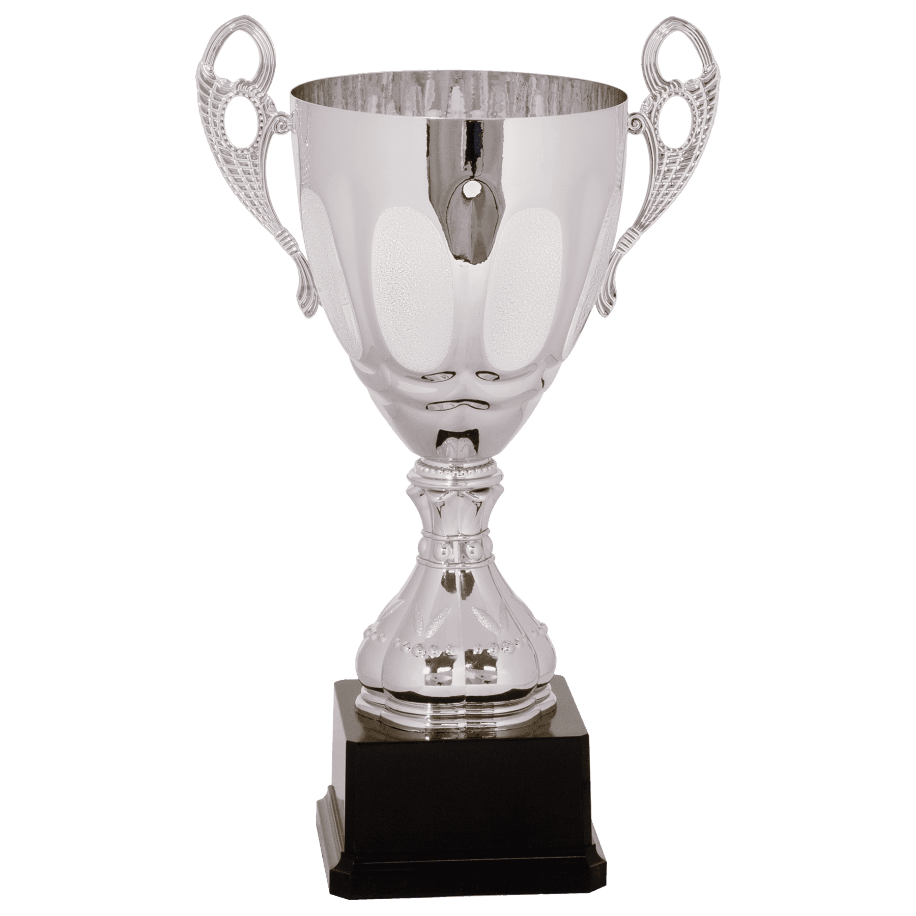 14" Silver Completed Metal Cup Trophy on Plastic Base