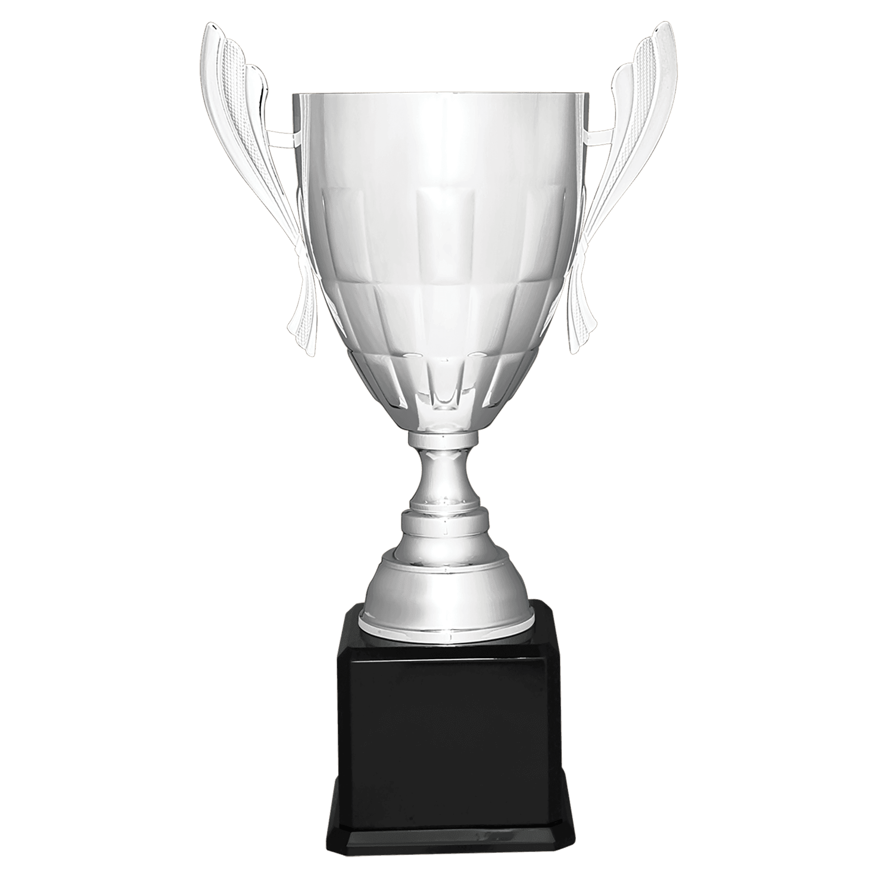 26 1/2" Silver Completed Metal Cup Trophy on Black Royal Piano Finish Base