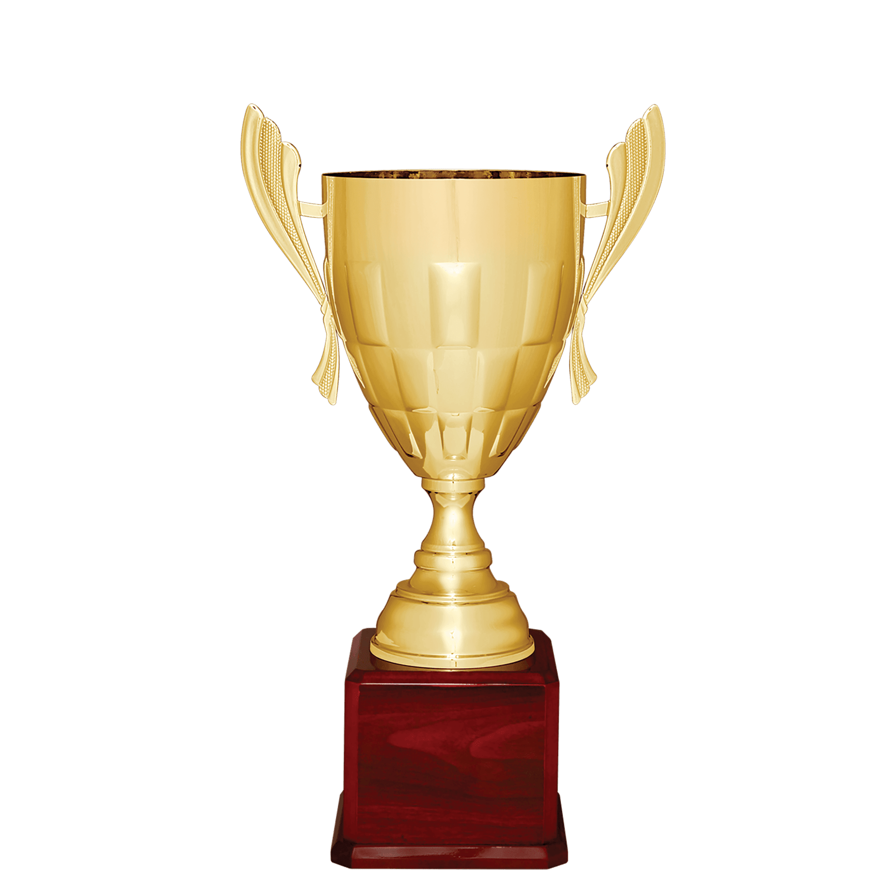 24 3/4" Gold Completed Metal Cup Trophy on Rosewood Royal Piano Finish Base