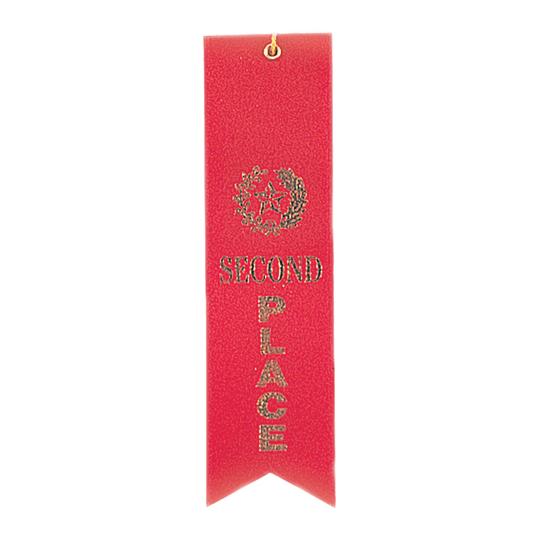 Red 2nd Place Carded Ribbon with String
