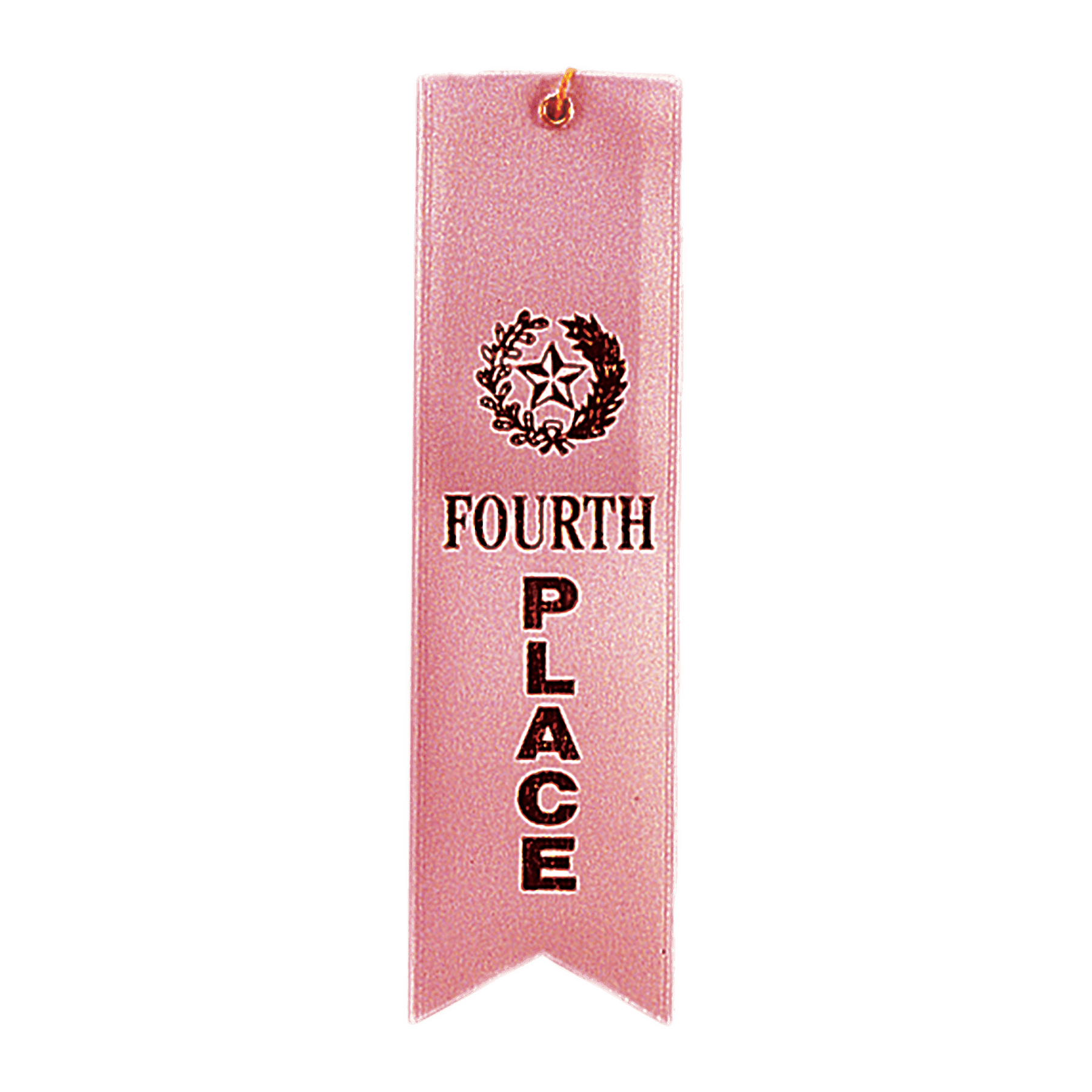 Pink 4th Place Carded Ribbon with String