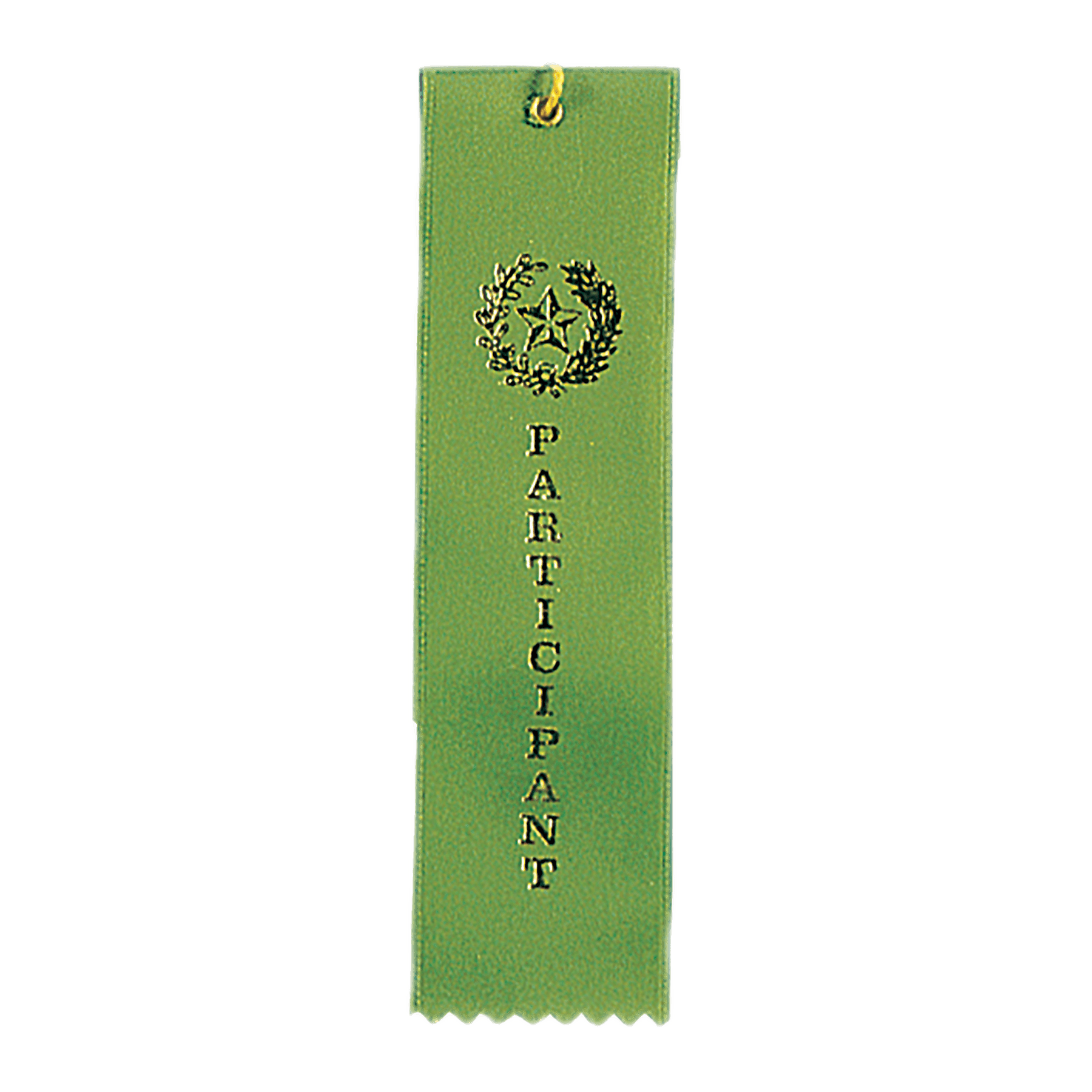Participant Green Carded Ribbon with String