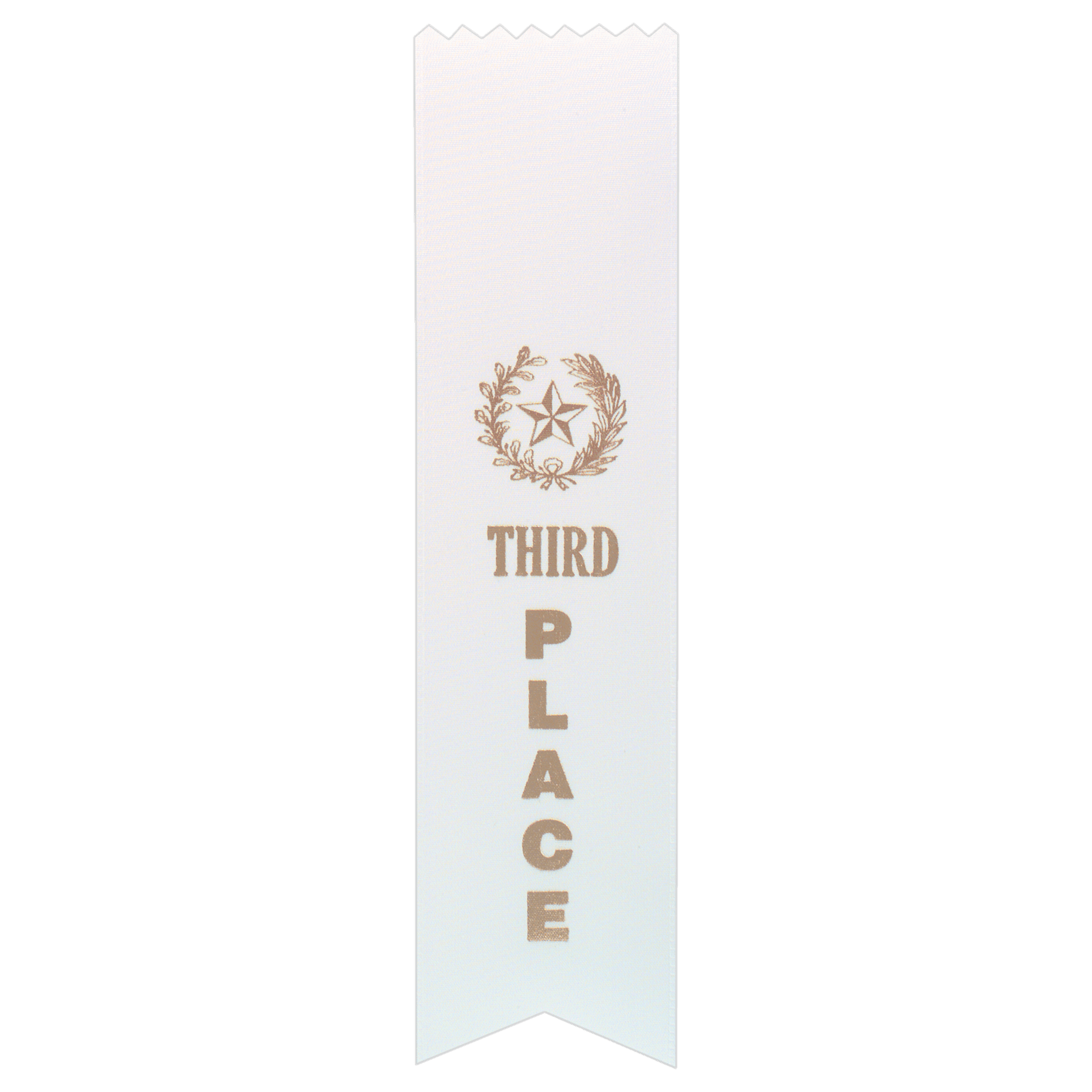 White 3rd Place Pinked Top Ribbon