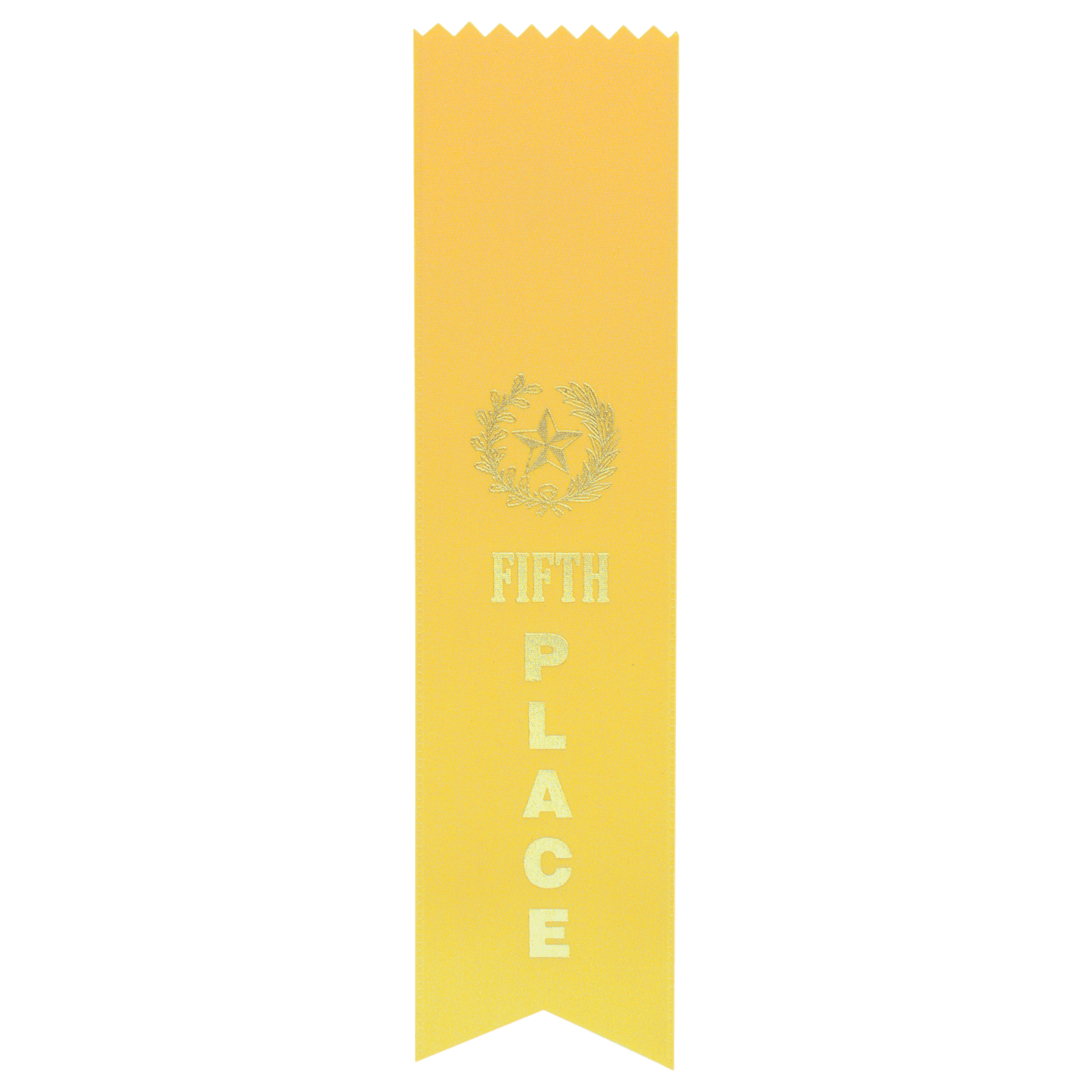 Yellow 5th Place Pinked Top Ribbon