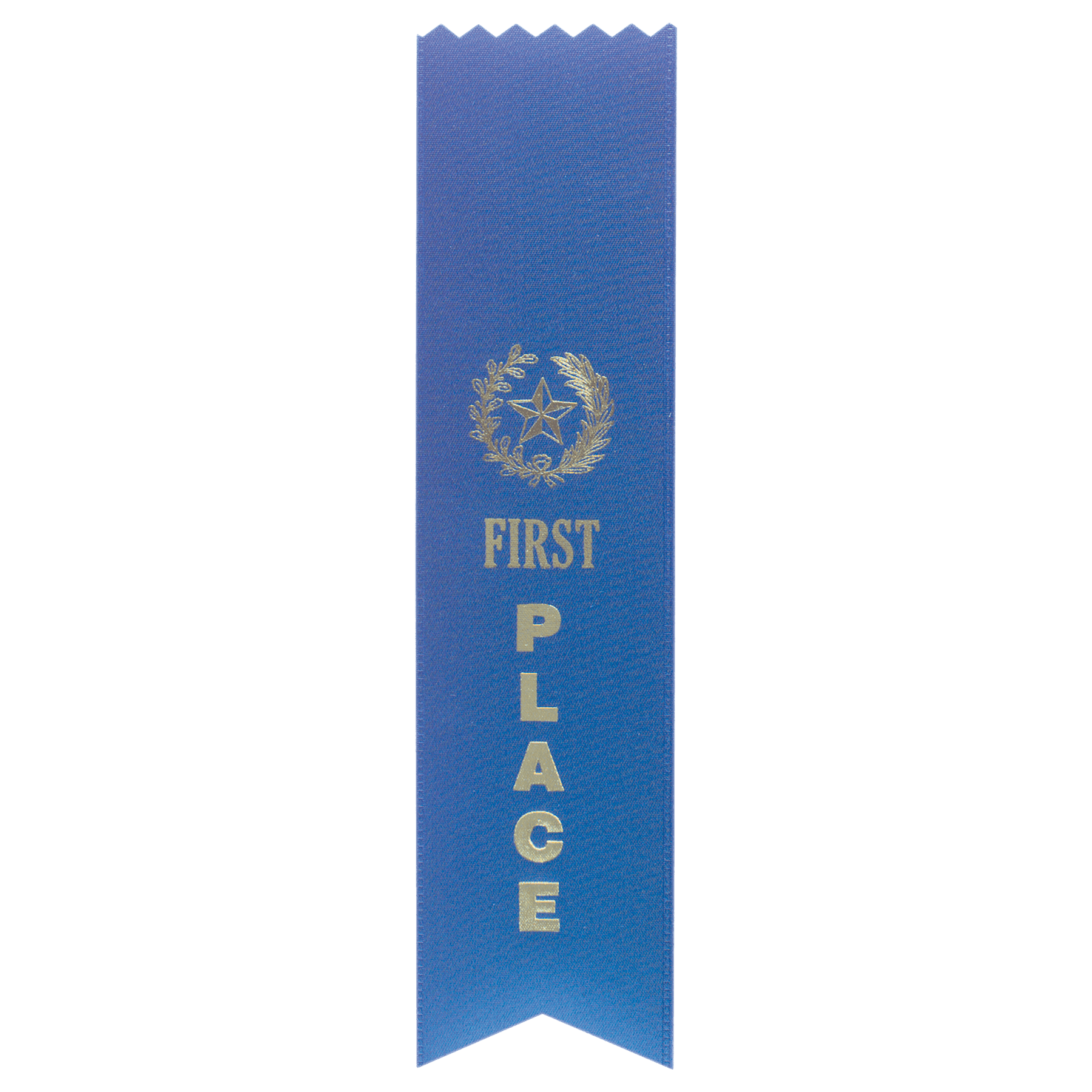 Blue 1st Place Pinked Top Ribbon