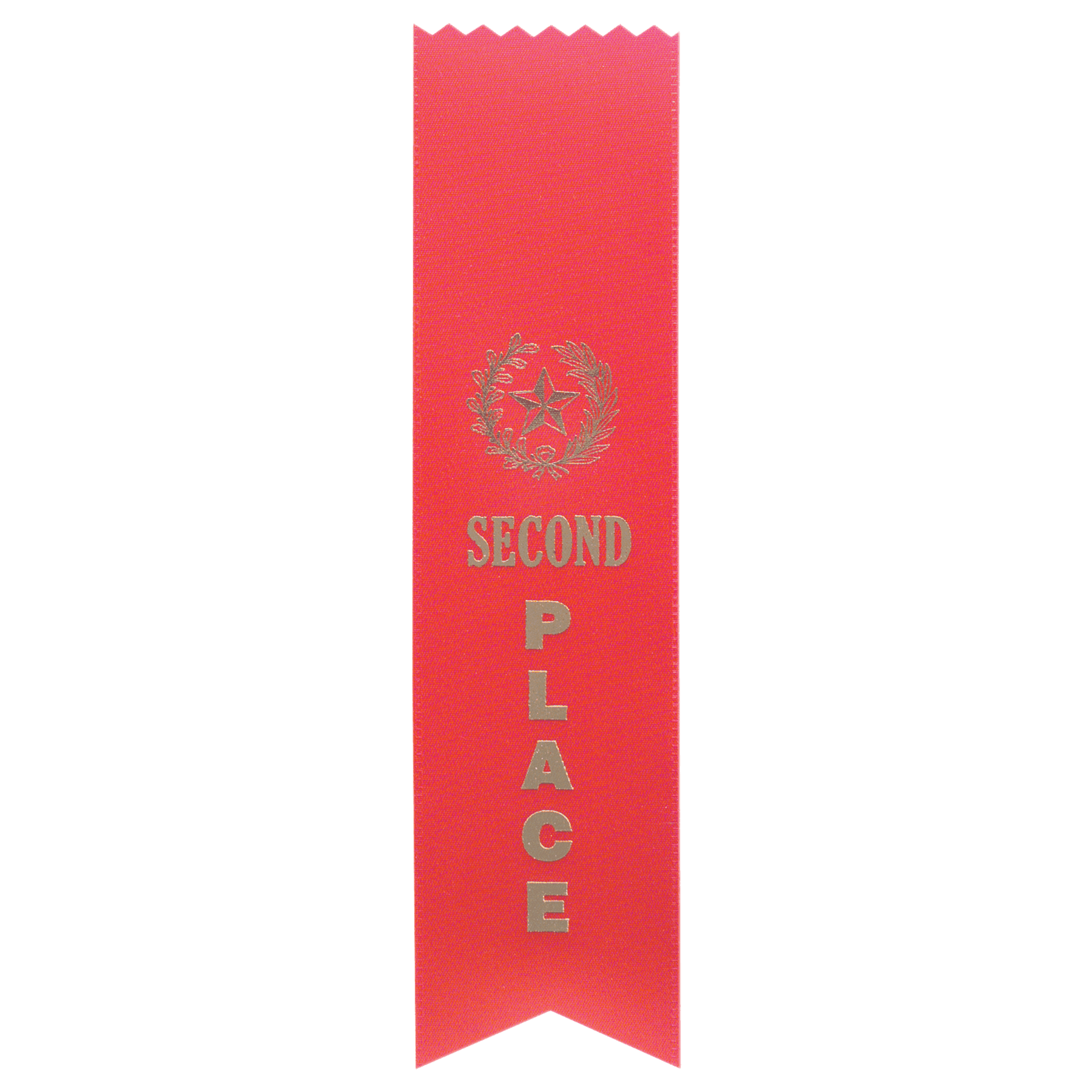 Red 2nd Place Pinked Top Ribbon