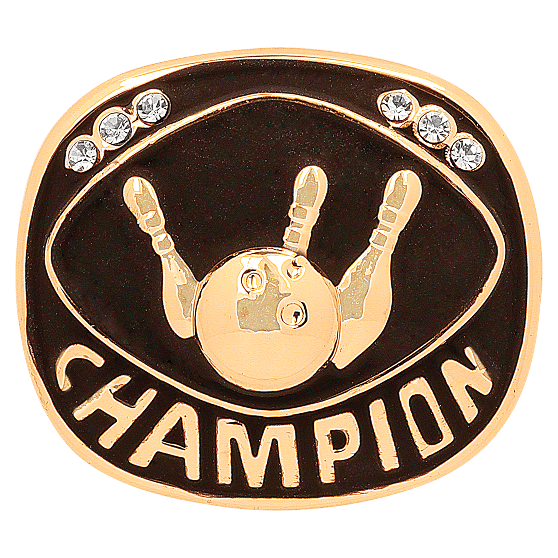 Gold Bowling Champion Ring Insert