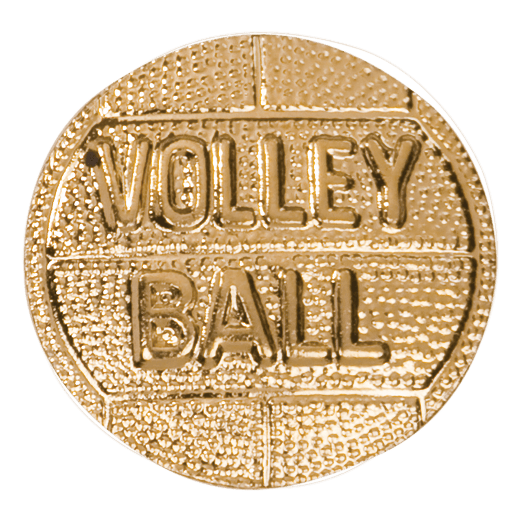 Gold Volleyball Metal Chenille Letter Insignia