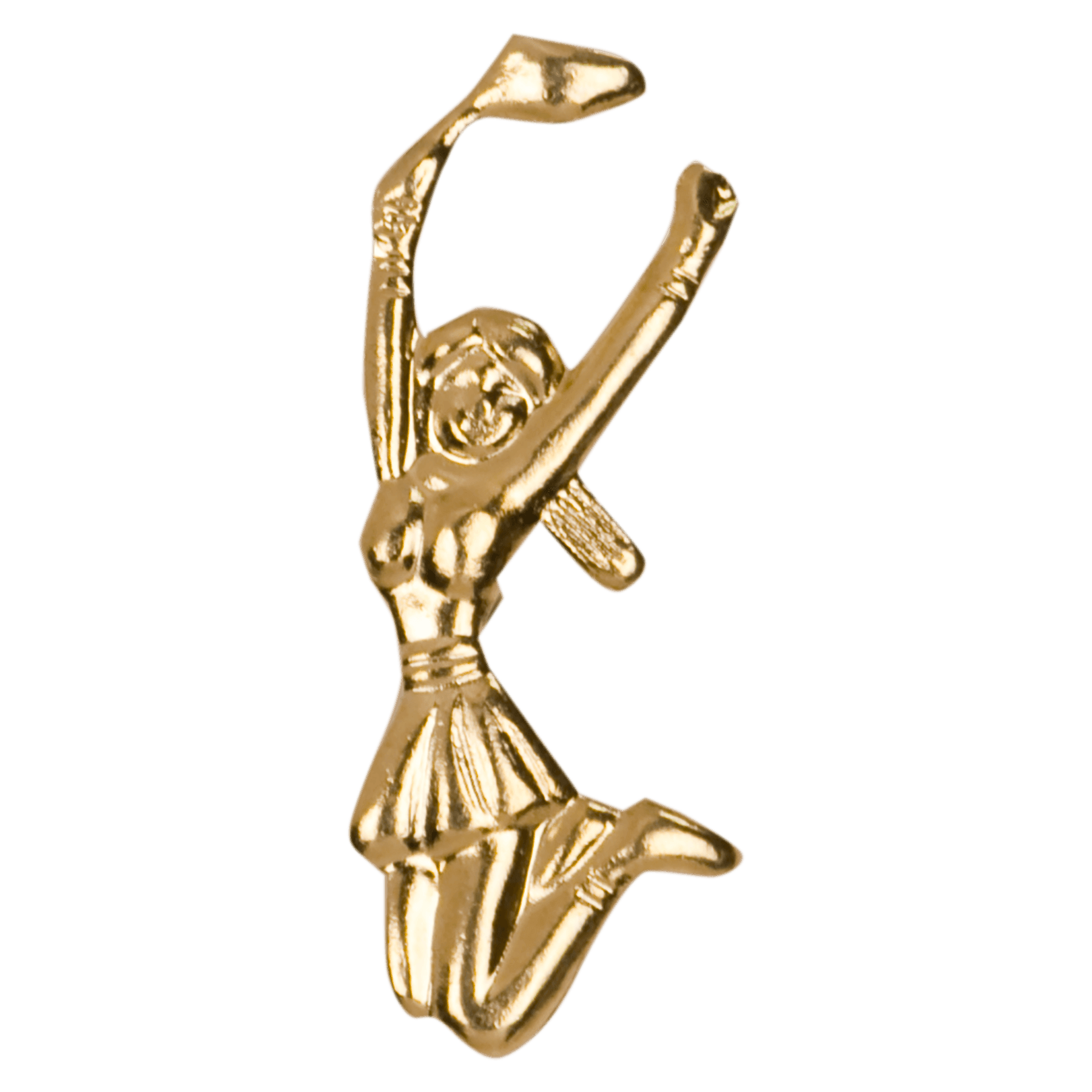 Gold Cheerleader Metal Chenille Letter Insignia