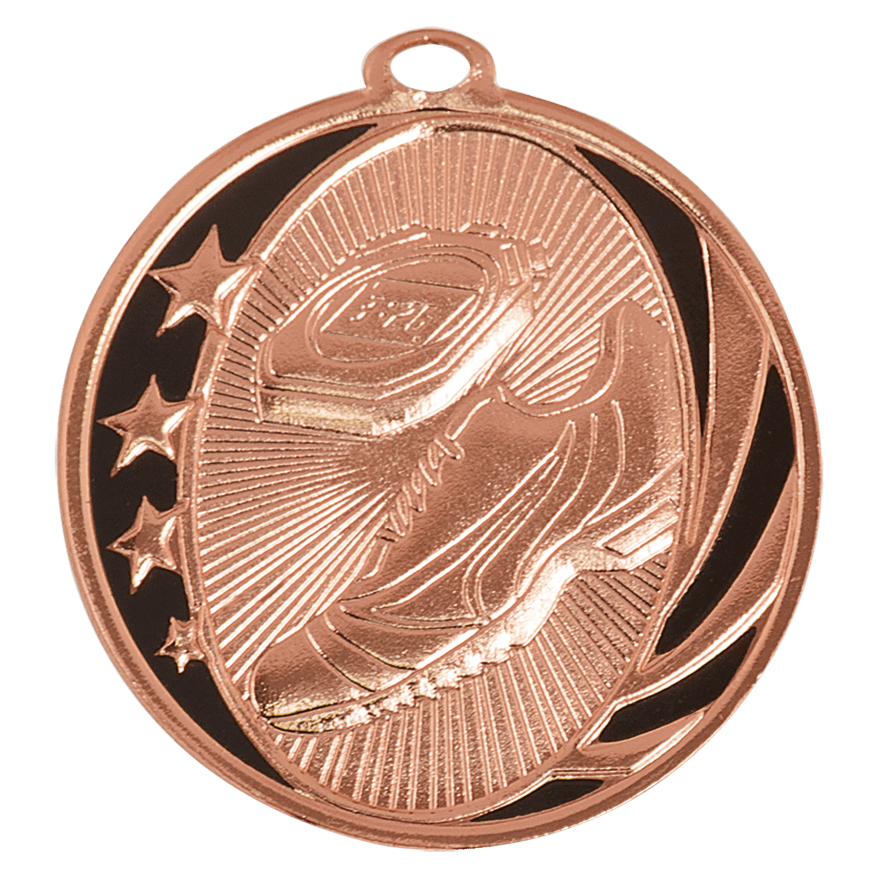 2" Bright Bronze Track Laserable MidNite Star Medal