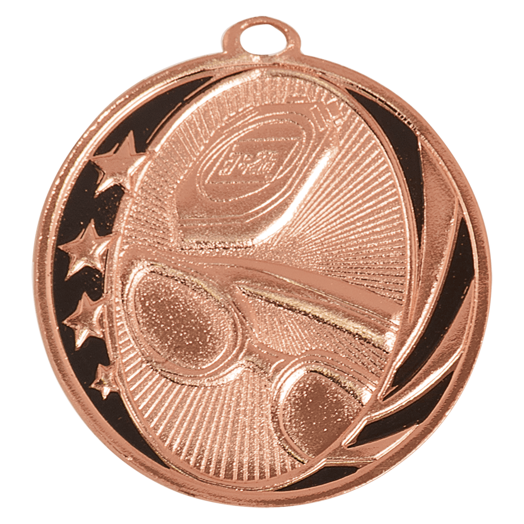 2" Bright Bronze Swimming Laserable MidNite Star Medal