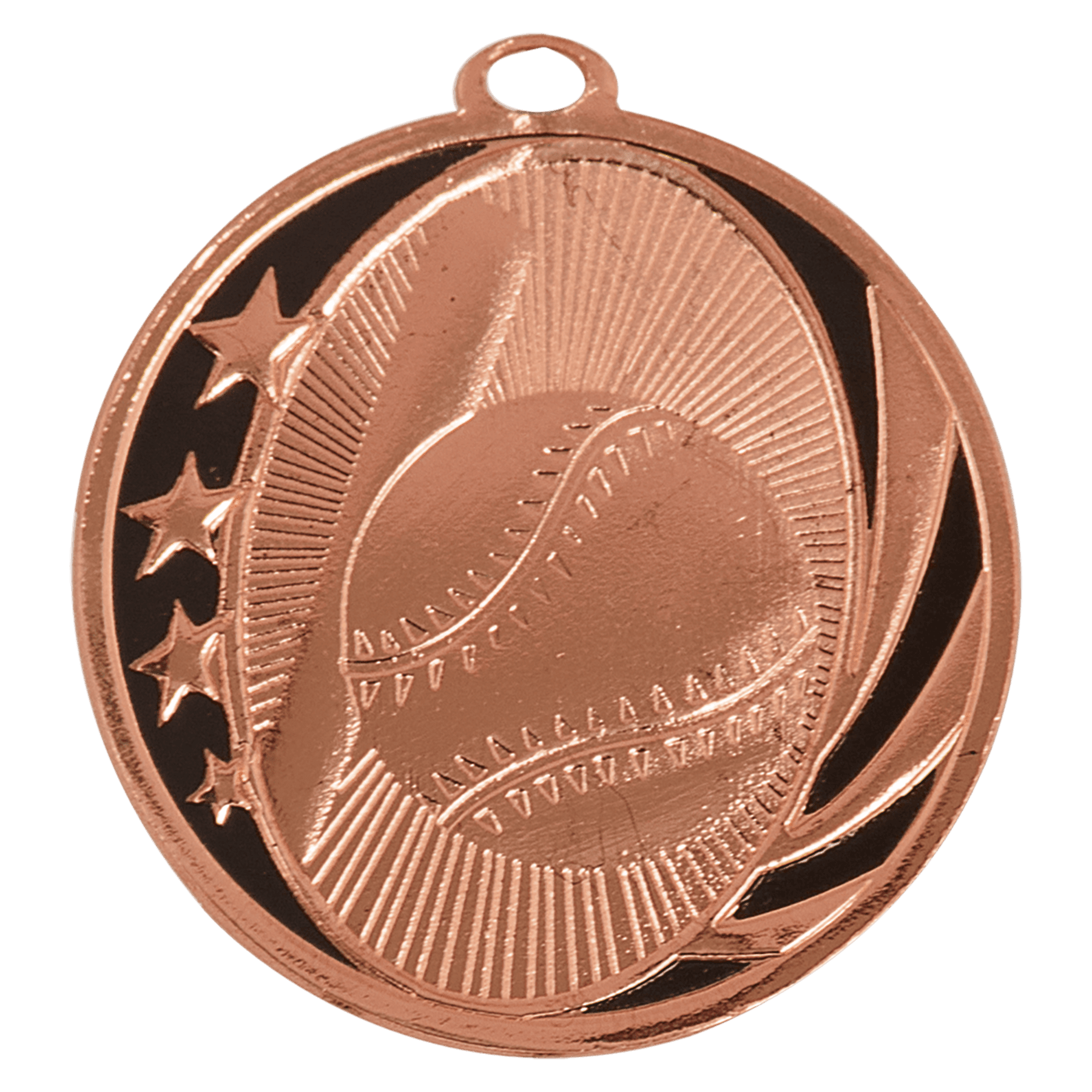 2" Bright Bronze Baseball/Softball Laserable MidNite Star Medal
