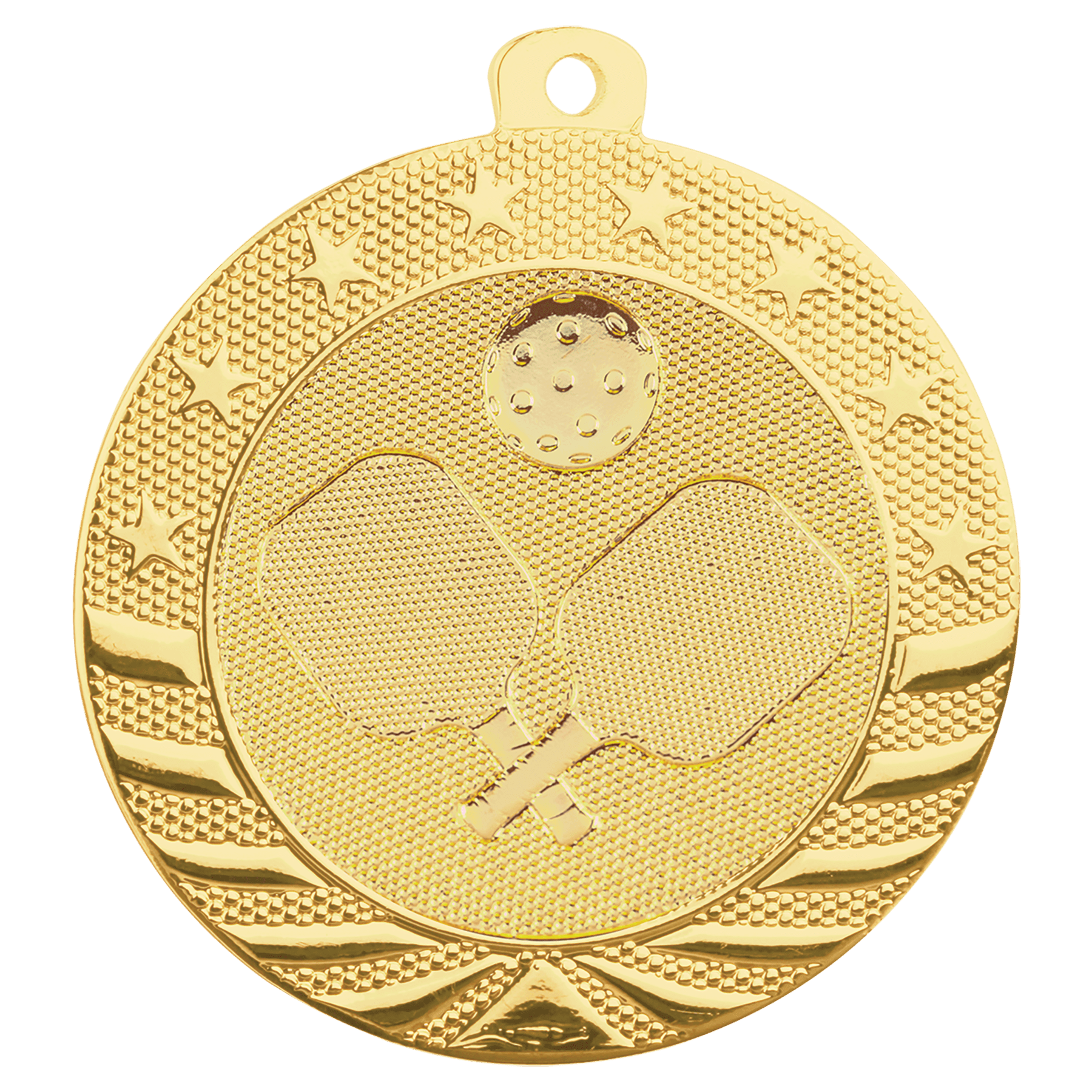 2" Bright Gold Pickleball Starbrite Medal